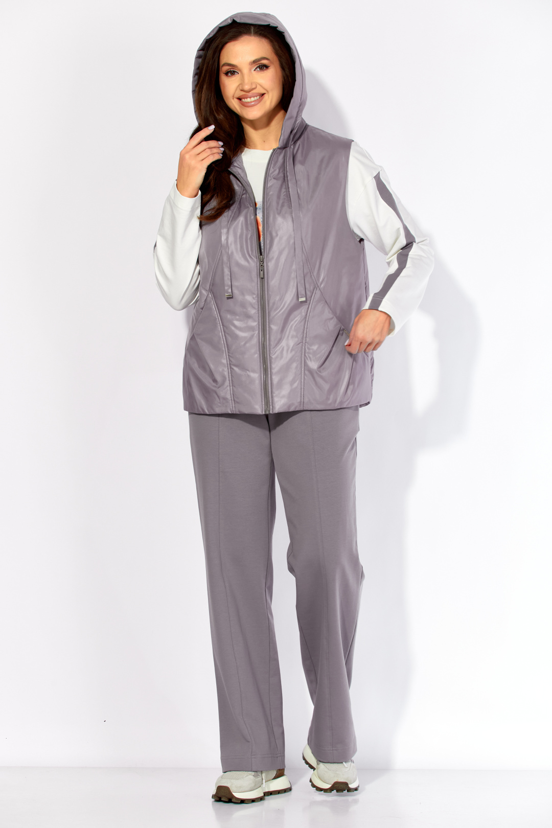 Костюм ТАиЕР 1425 серый + белый - фото 2