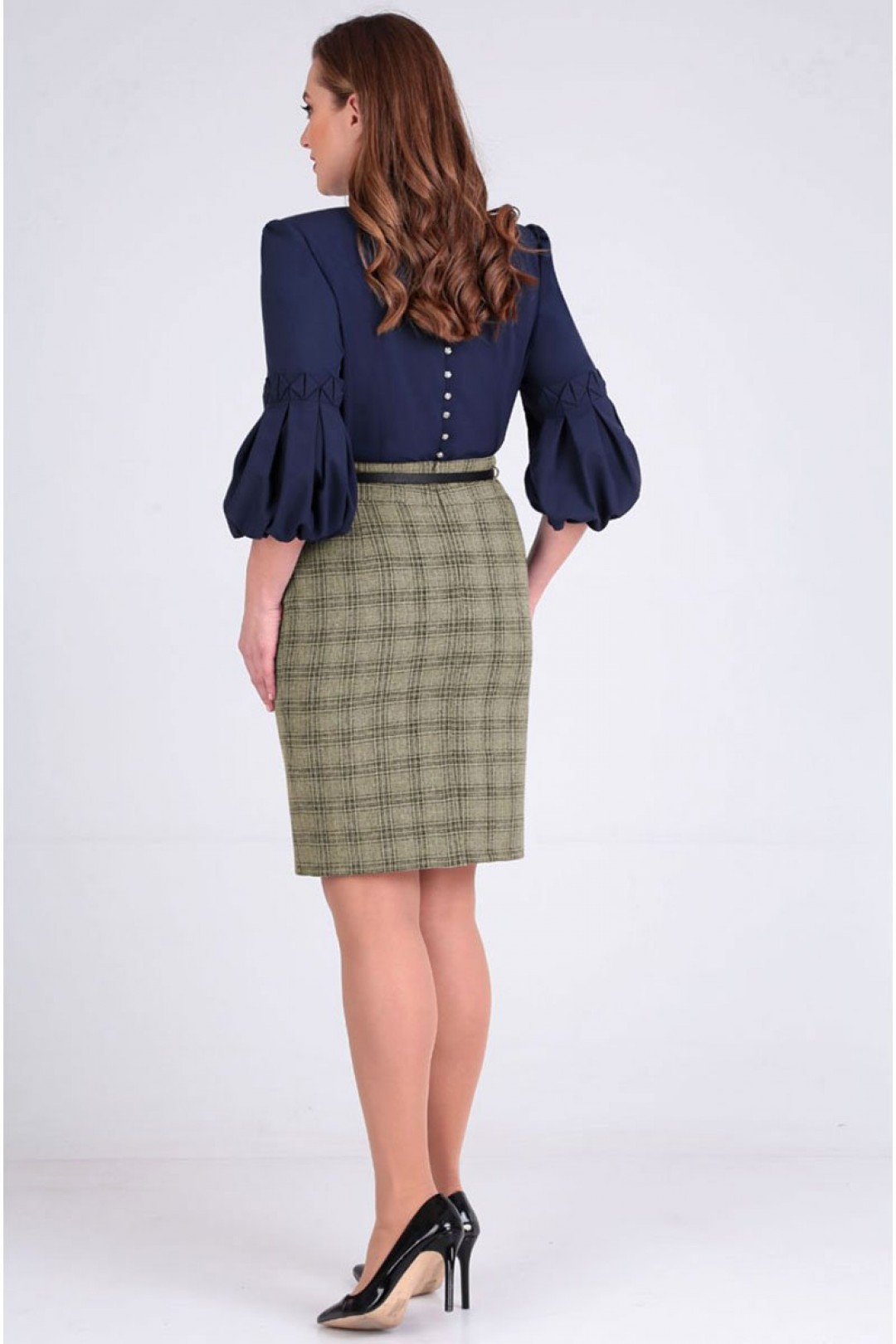 Юбка Таир-Гранд 6011 серый+крупная клетка - фото 2