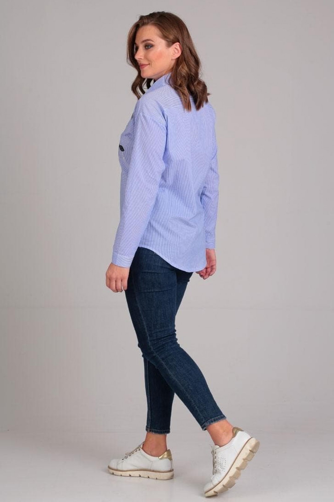 Блузка Таир-Гранд 62254 синяя полоска - фото 2