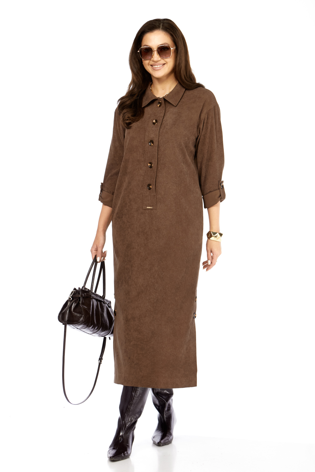 Платье TAITA PLUS 2532 капучинно - фото 1