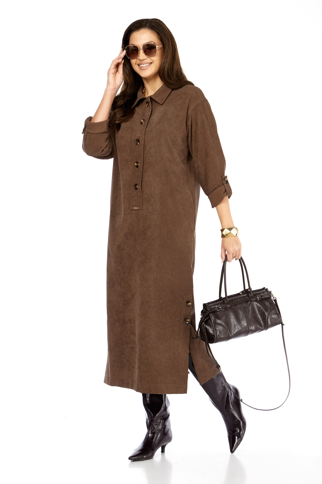 Платье TAITA PLUS 2532 капучинно - фото 2