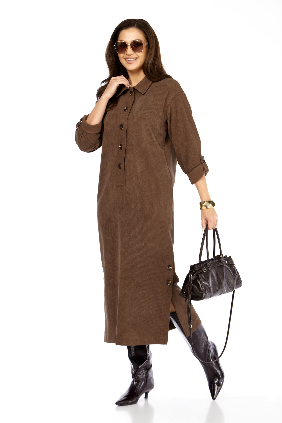 Платье TAITA PLUS 2532 капучинно - фото 3