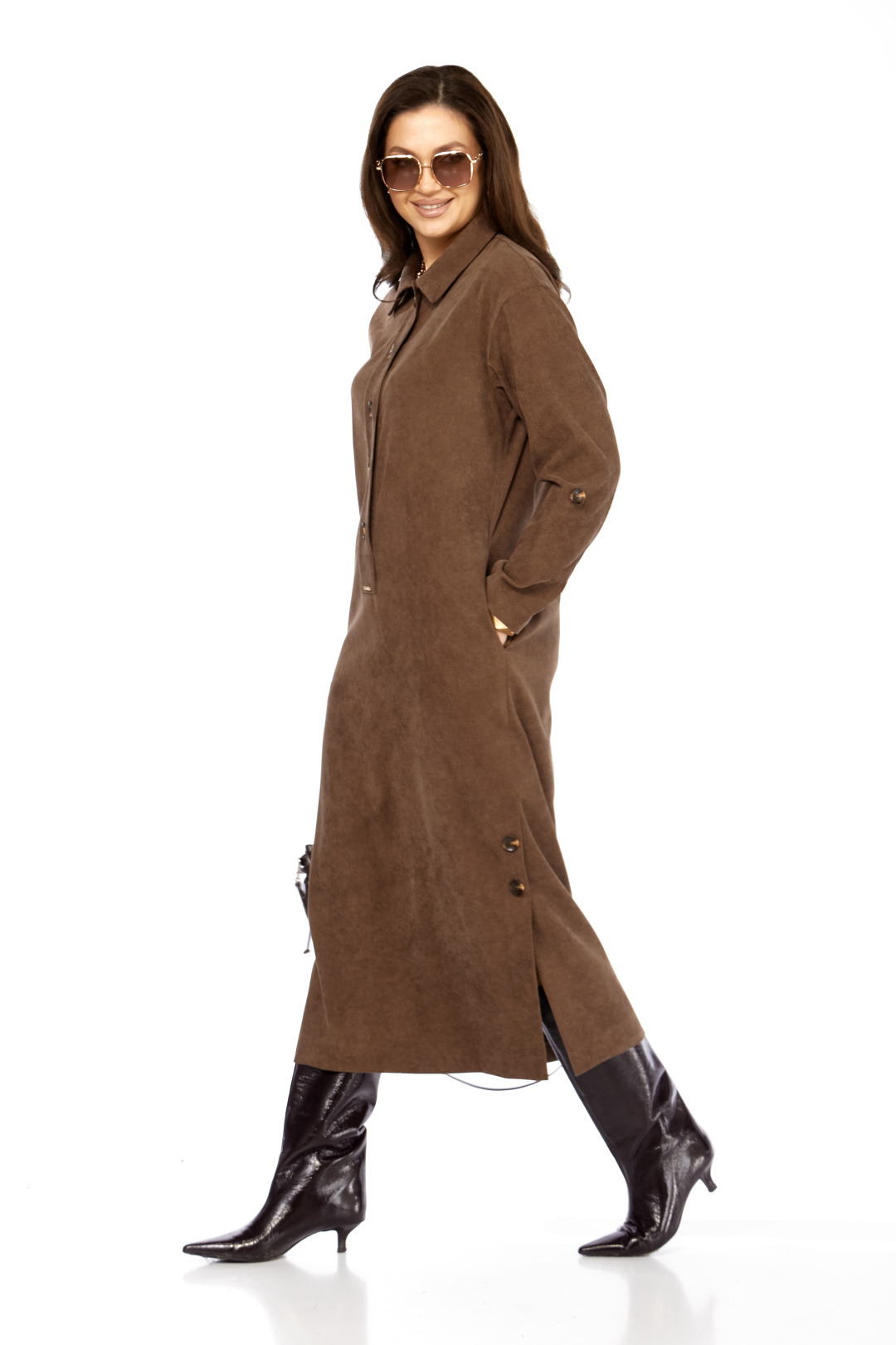 Платье TAITA PLUS 2532 капучинно - фото 4