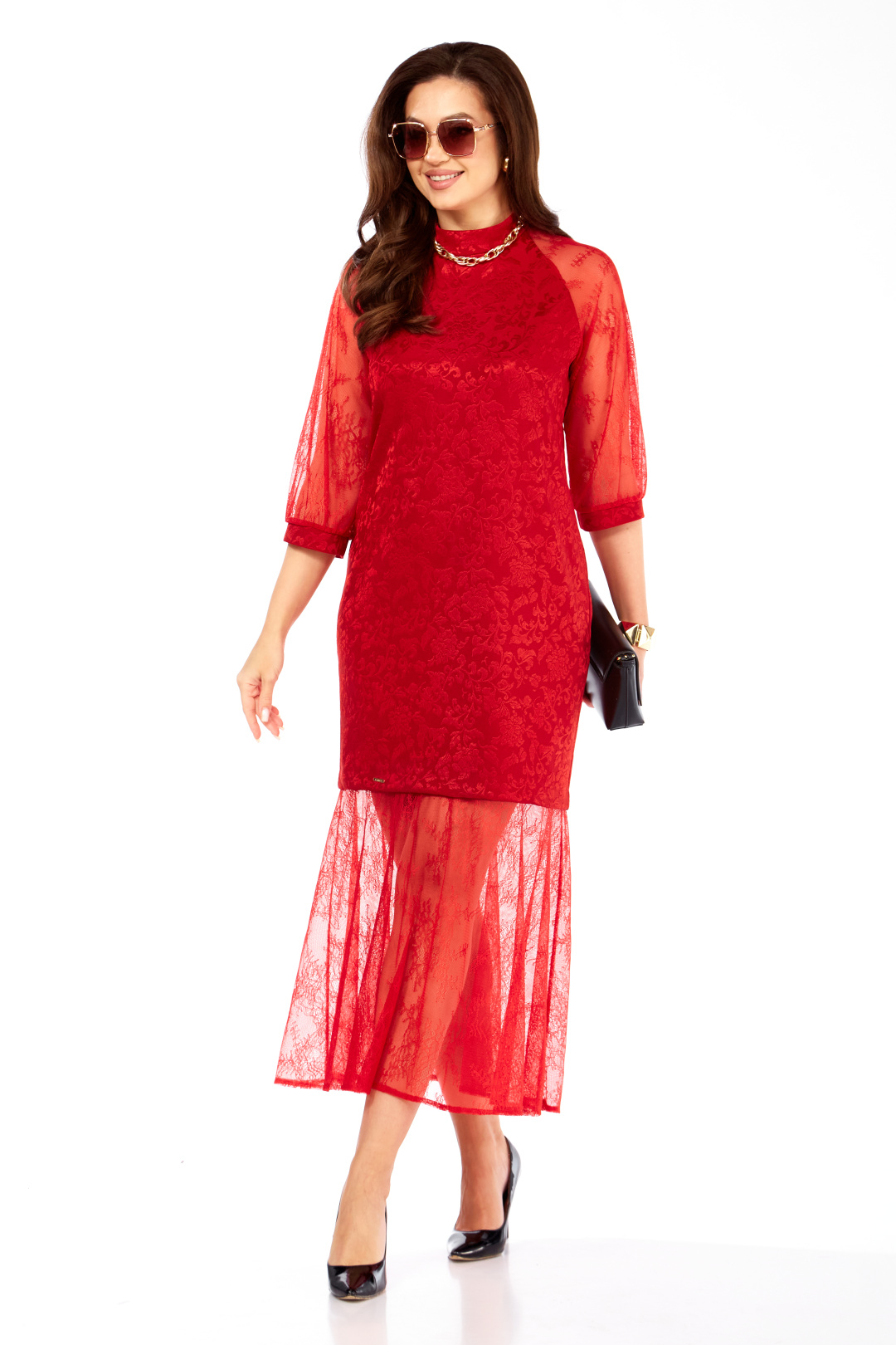 Платье TAITA PLUS 2537 красный - фото 3