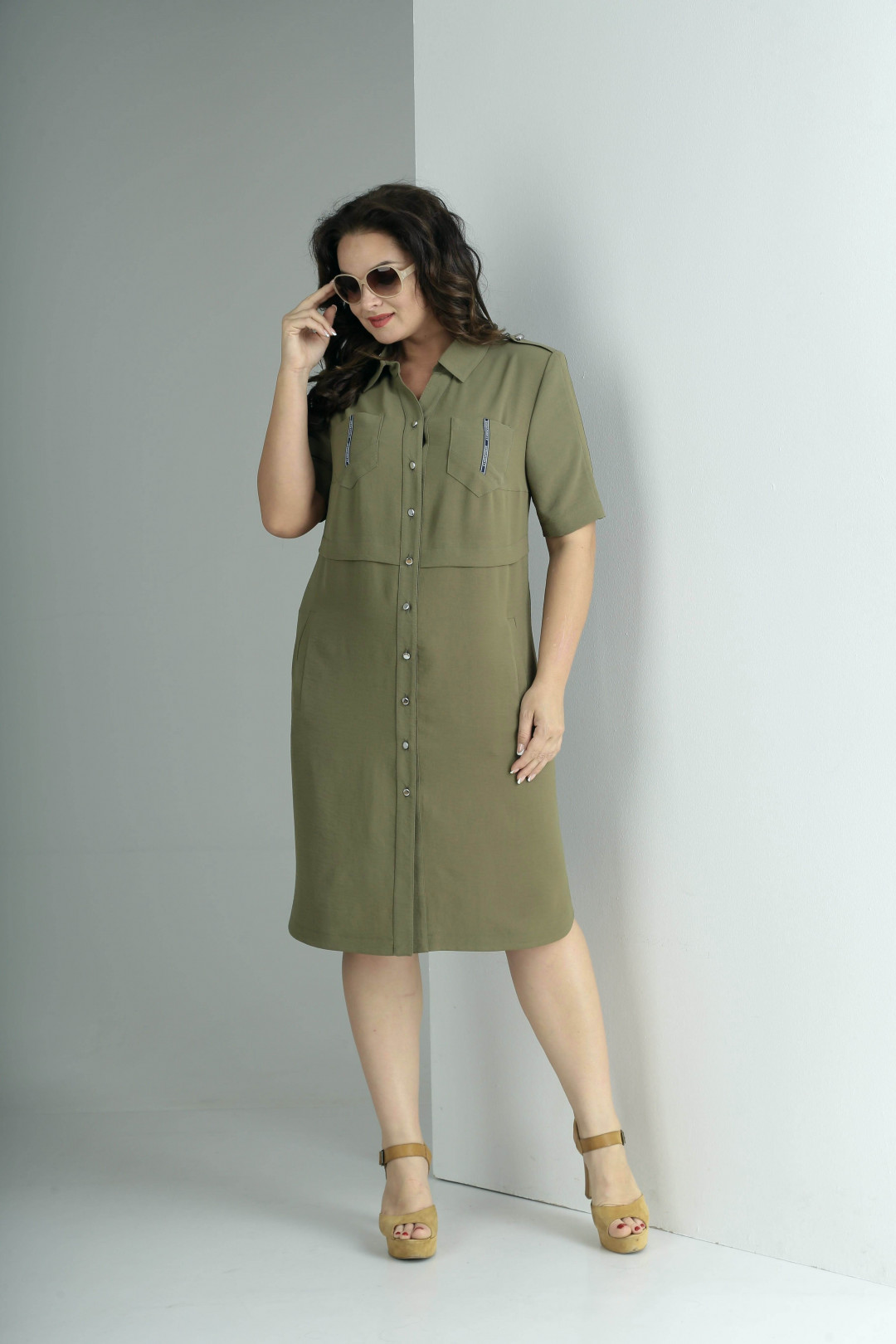 Платье Тэнси 271 хаки - фото 3