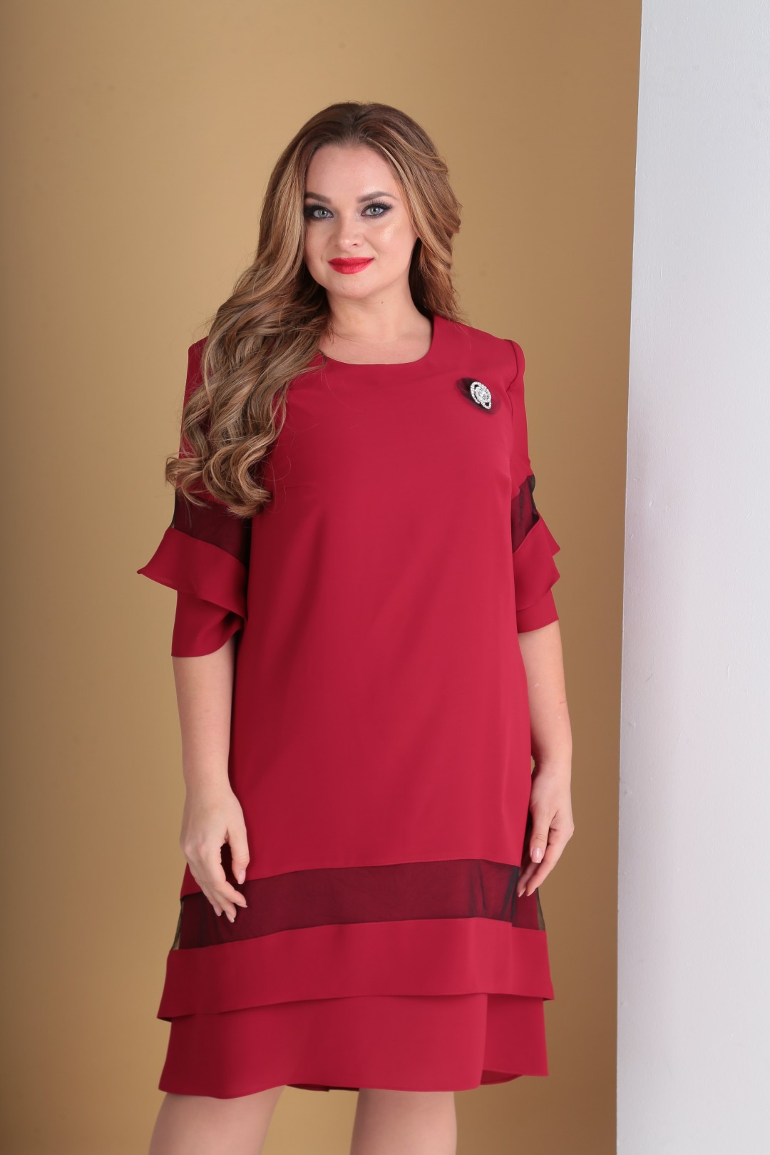 Платье Тэнси 279 вишня - фото 3