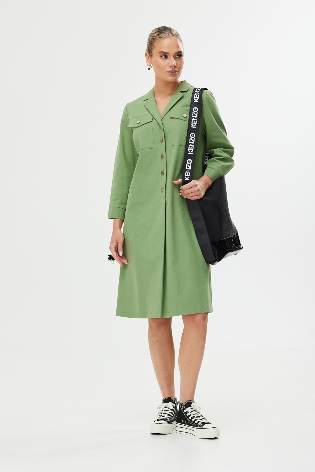 Платье Твой Имидж 1561 олива - фото 2