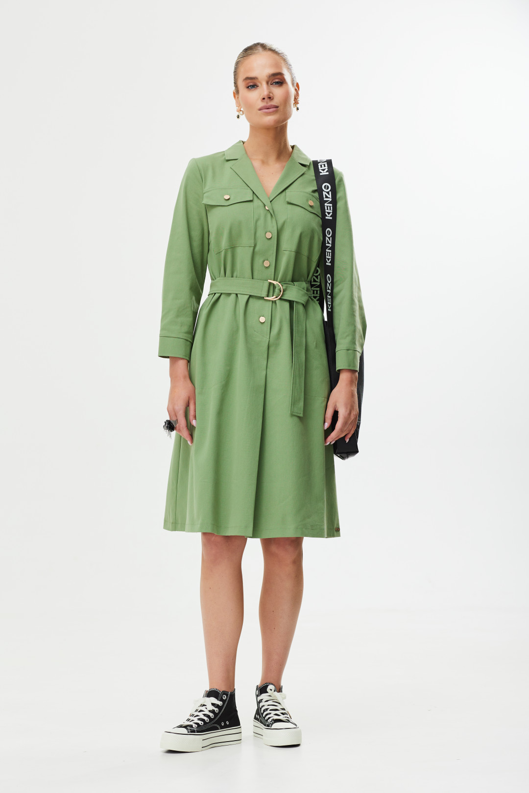 Платье Твой Имидж 1561 олива - фото 3