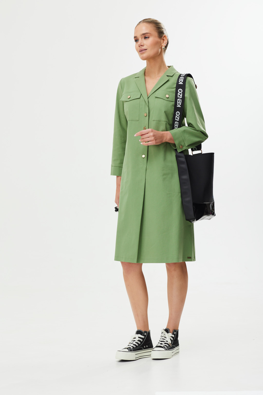 Платье Твой Имидж 1561 олива - фото 5