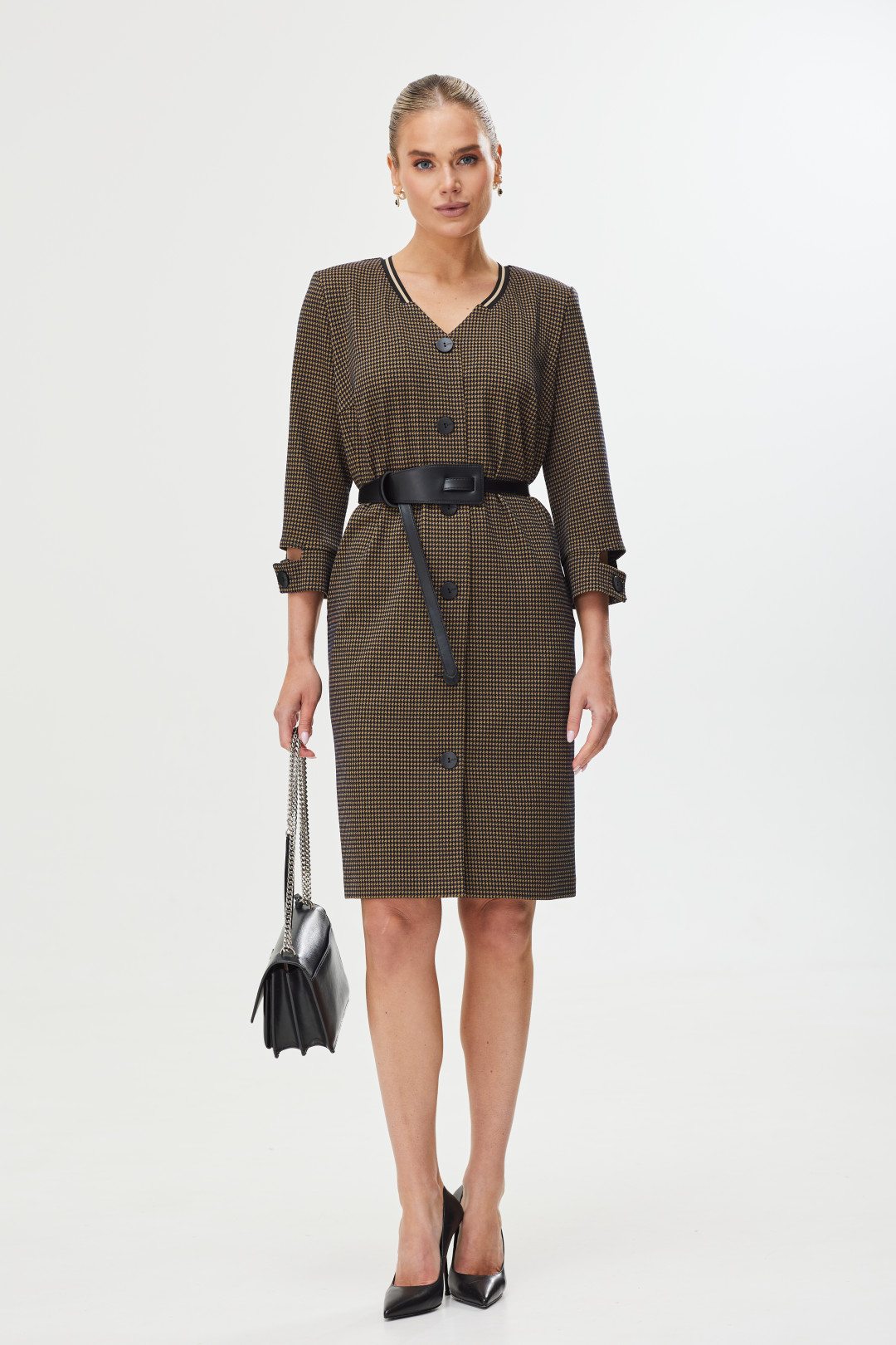 Платье Твой Имидж 1629 бежево-коричневый - фото 1