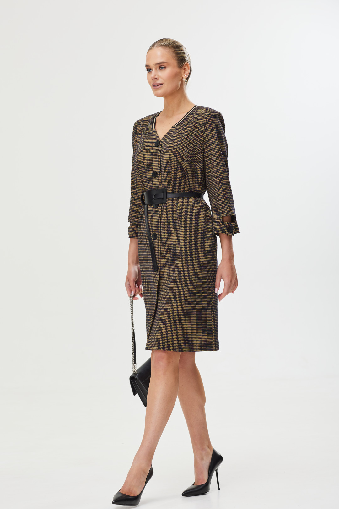 Платье Твой Имидж 1629 бежево-коричневый - фото 3