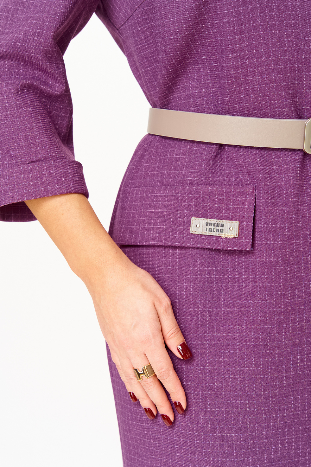 Платье Твой Имидж 2323 сиреневый в клетку - фото 6