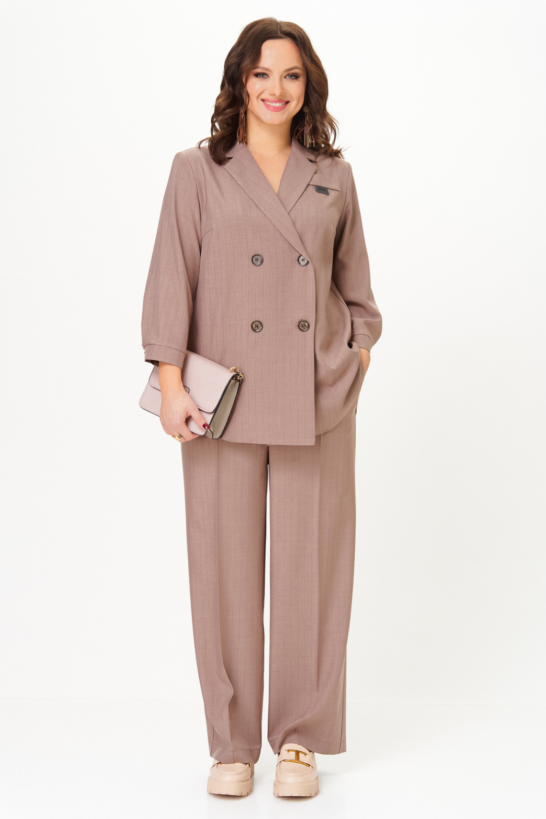 Костюм Твой Имидж 2329 кофейный в полоску - фото 4