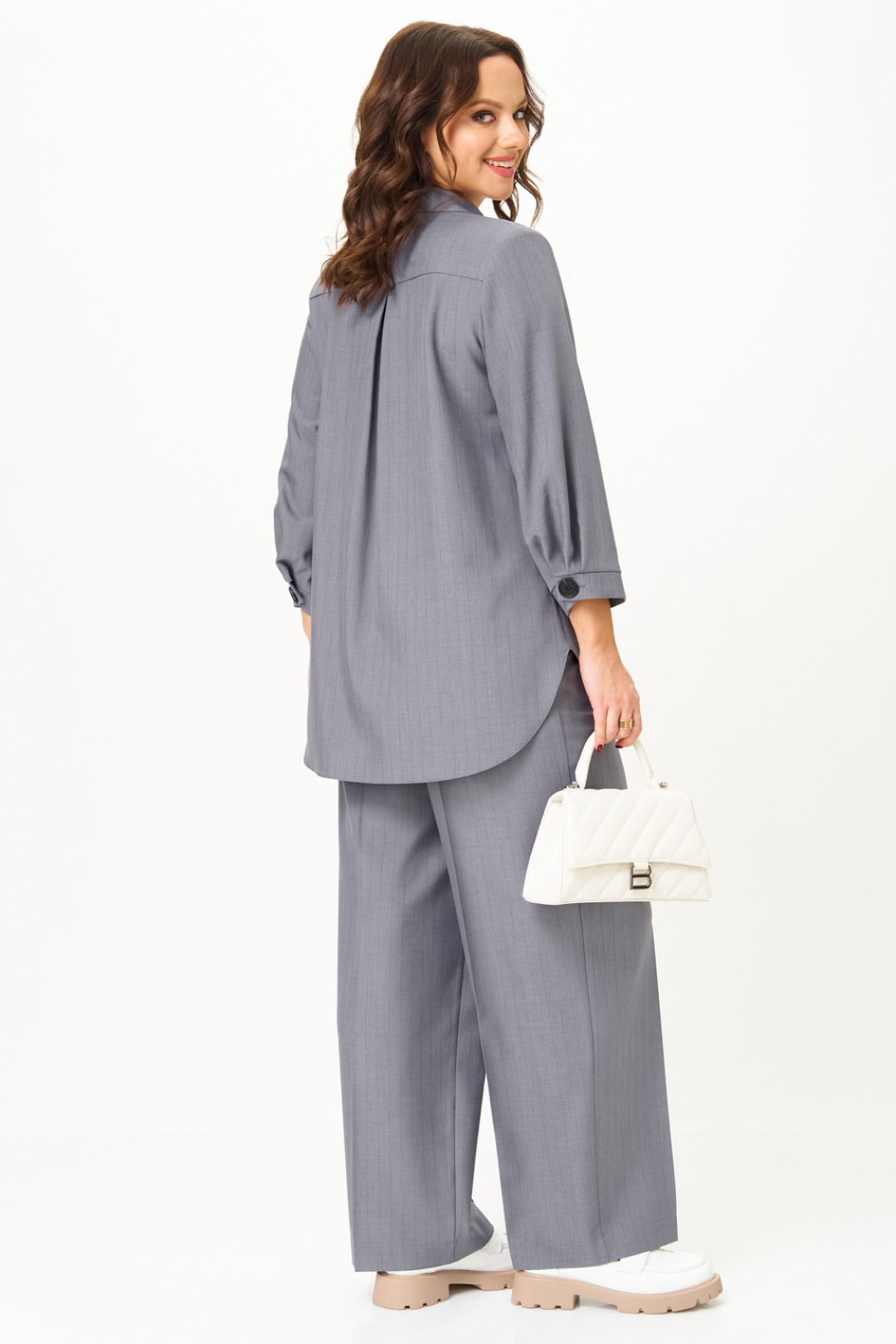 Костюм Твой Имидж 2331 серый в полоску - фото 4