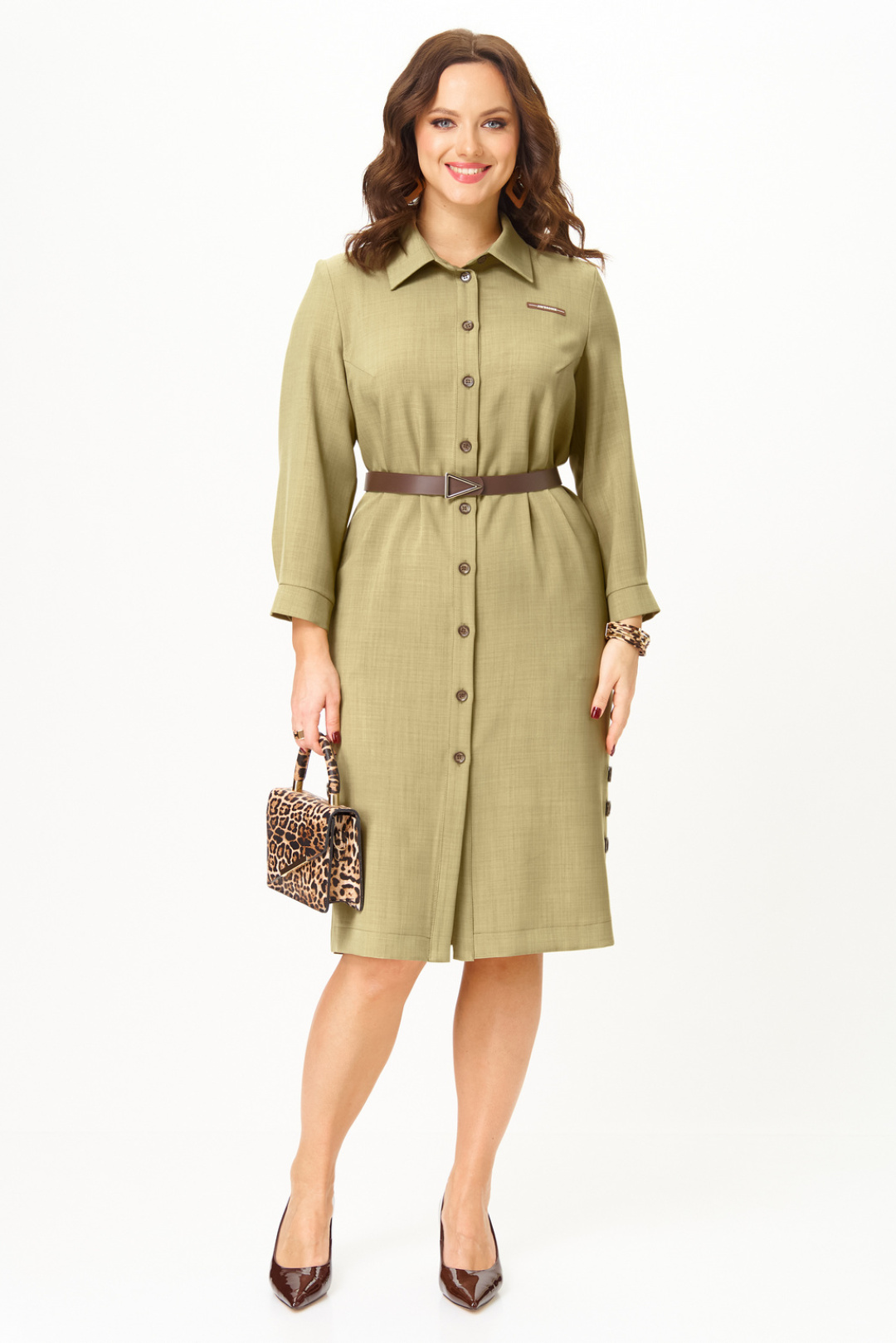 Платье Твой Имидж 2337 олива - фото 1