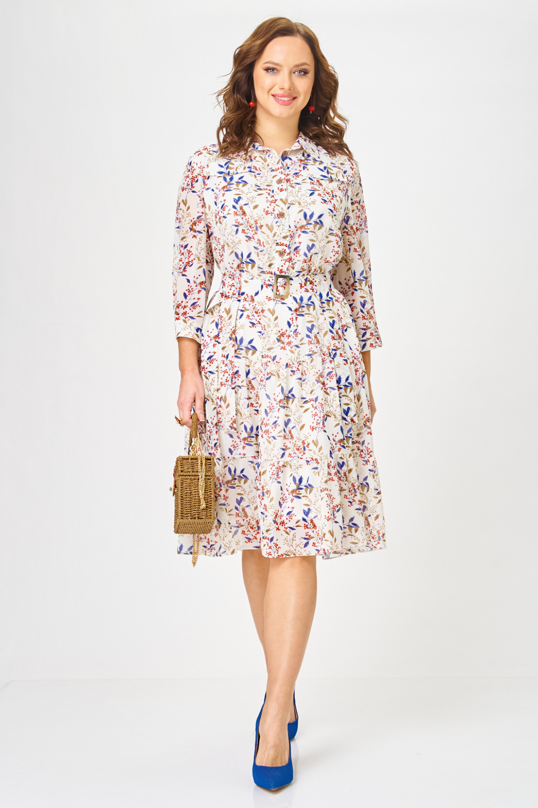 Платье Твой Имидж 2340 молочный с принтом - фото 3