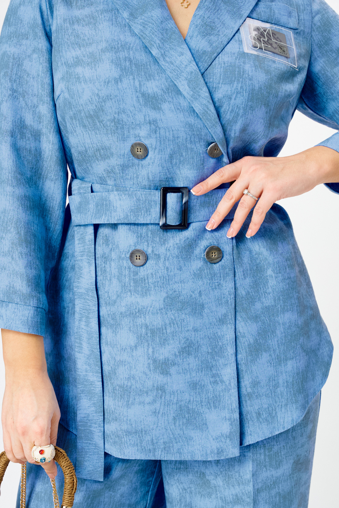 Костюм Твой Имидж 2350 голубой с принтом - фото 6