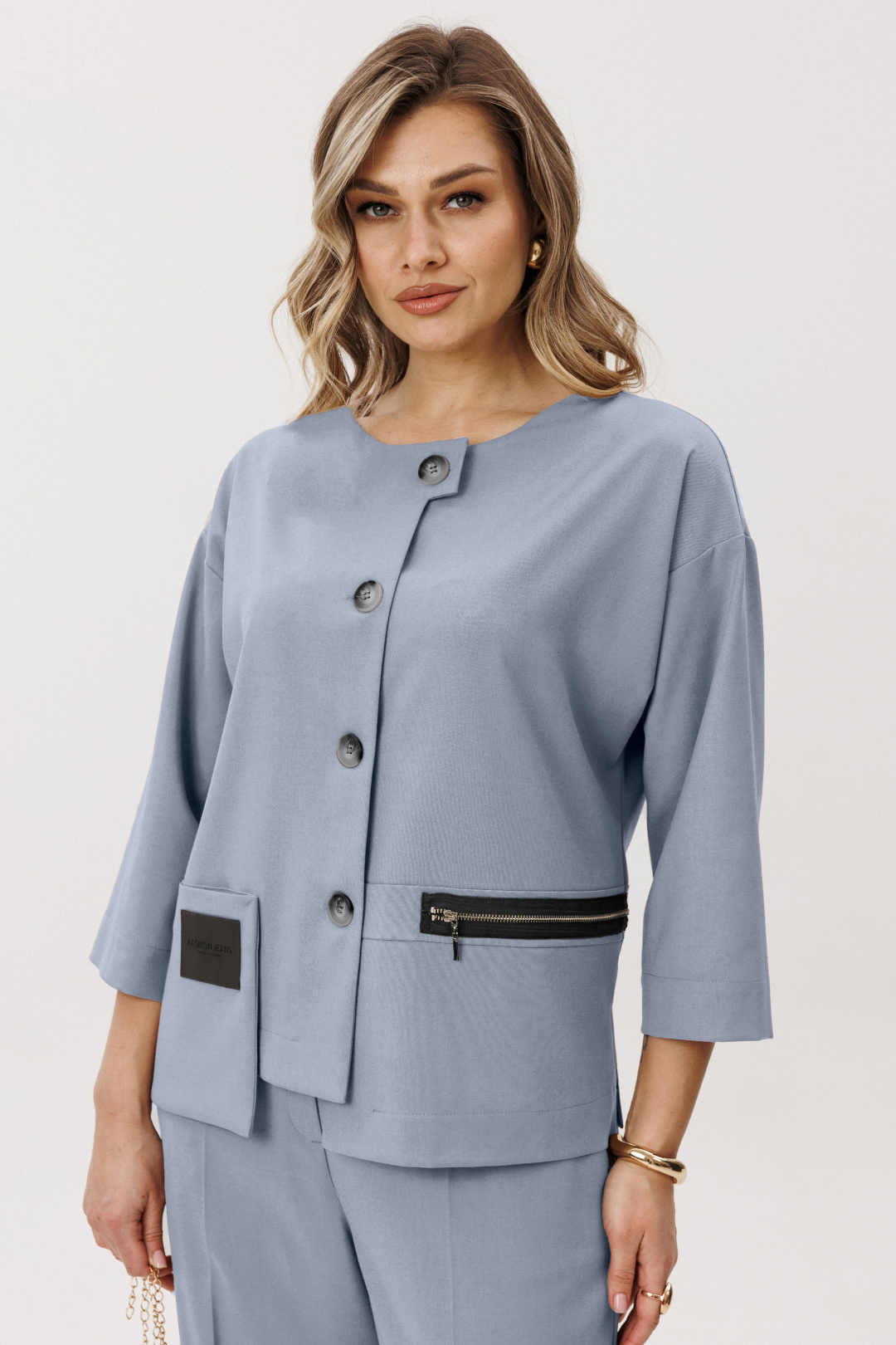 Костюм Верита 2440 серо-голубой - фото 2