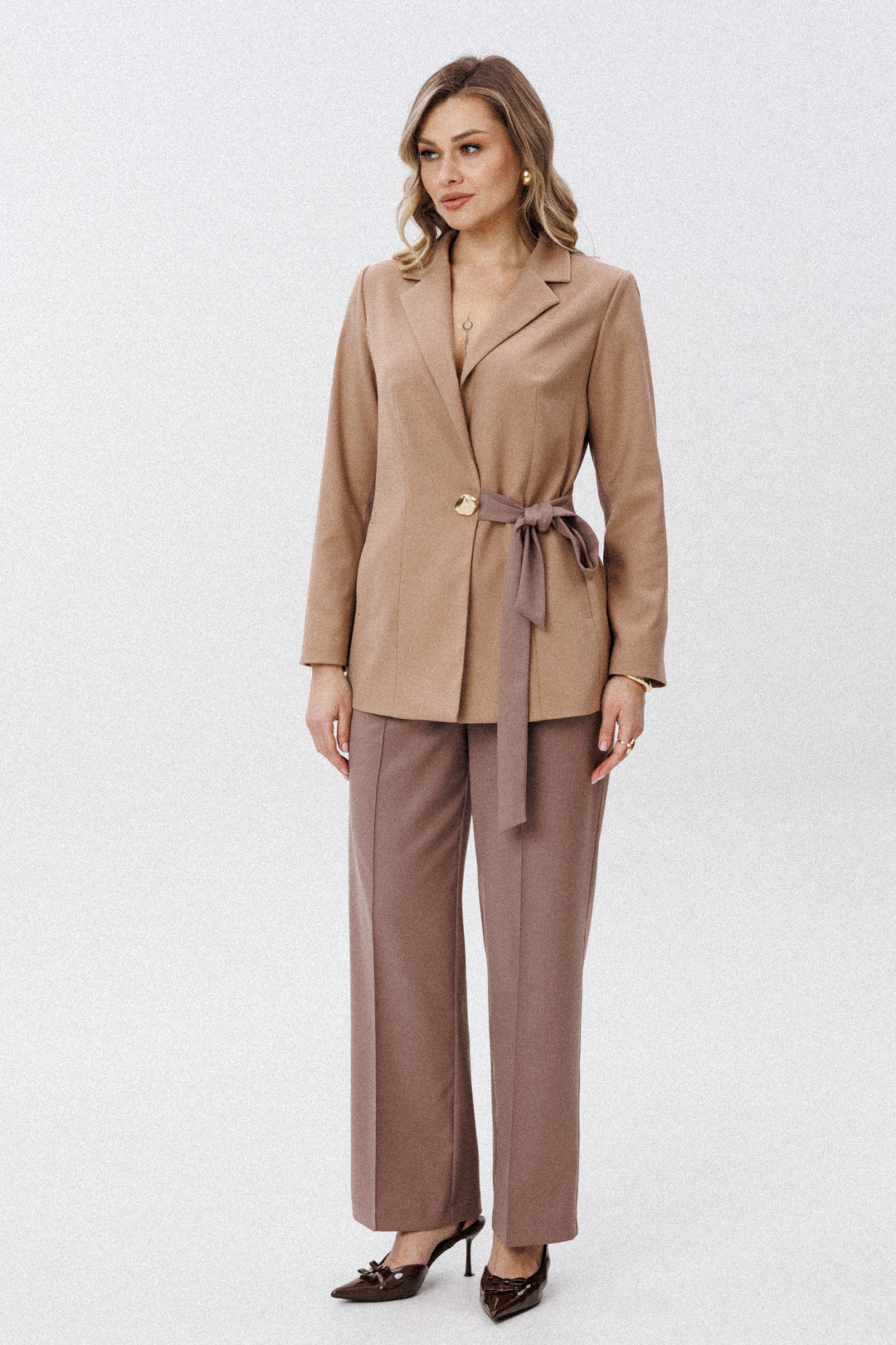 Костюм Верита 2441 мокко + песочный - фото 5