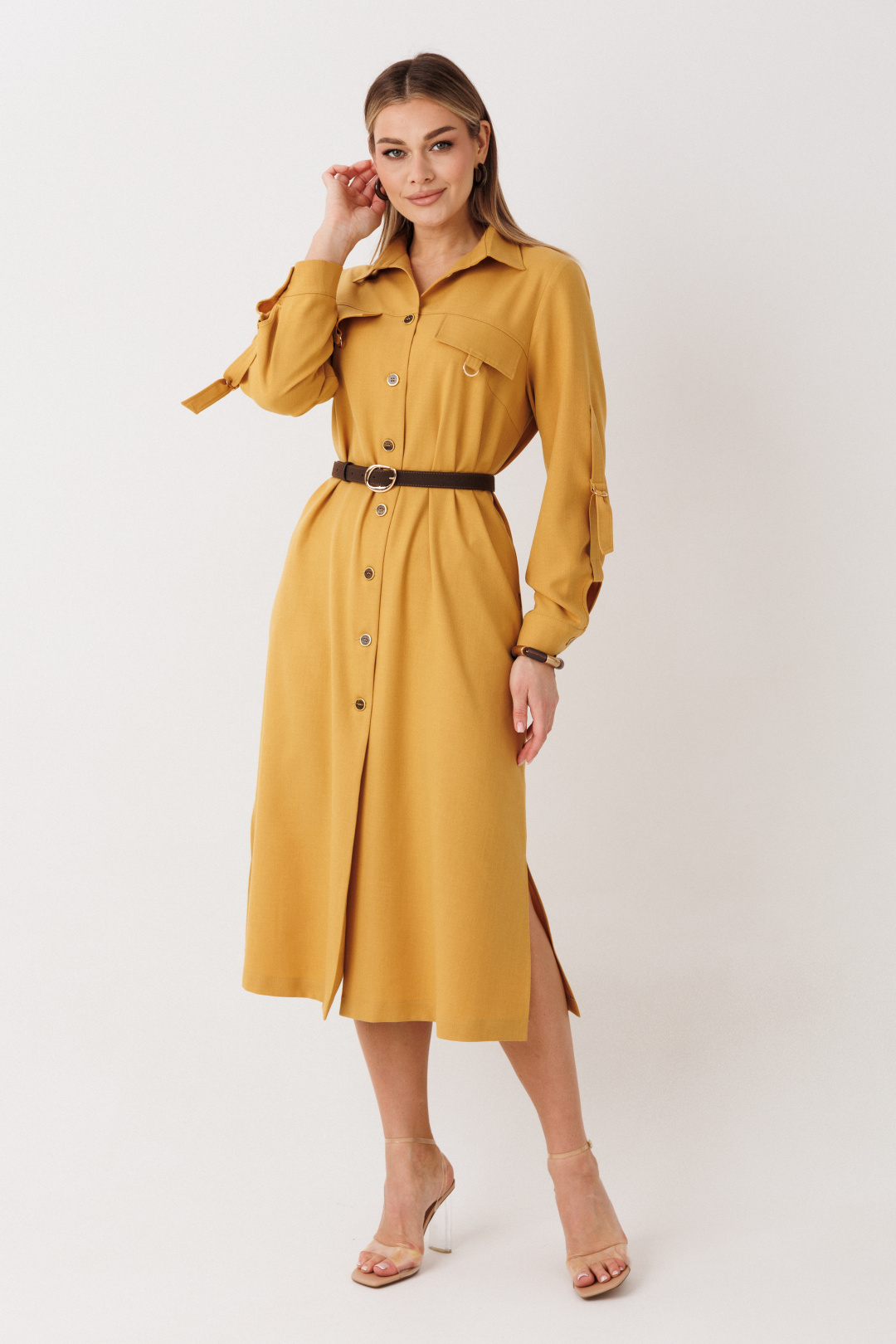 Платье Верита 2442 горчица - фото 4