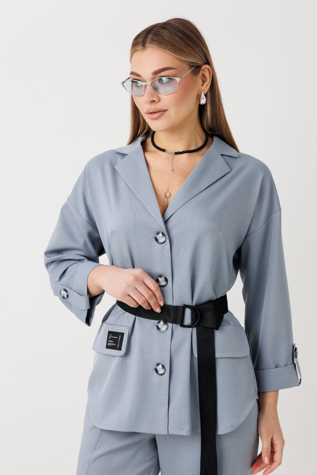 Костюм Верита 2443 серо-голубой - фото 2