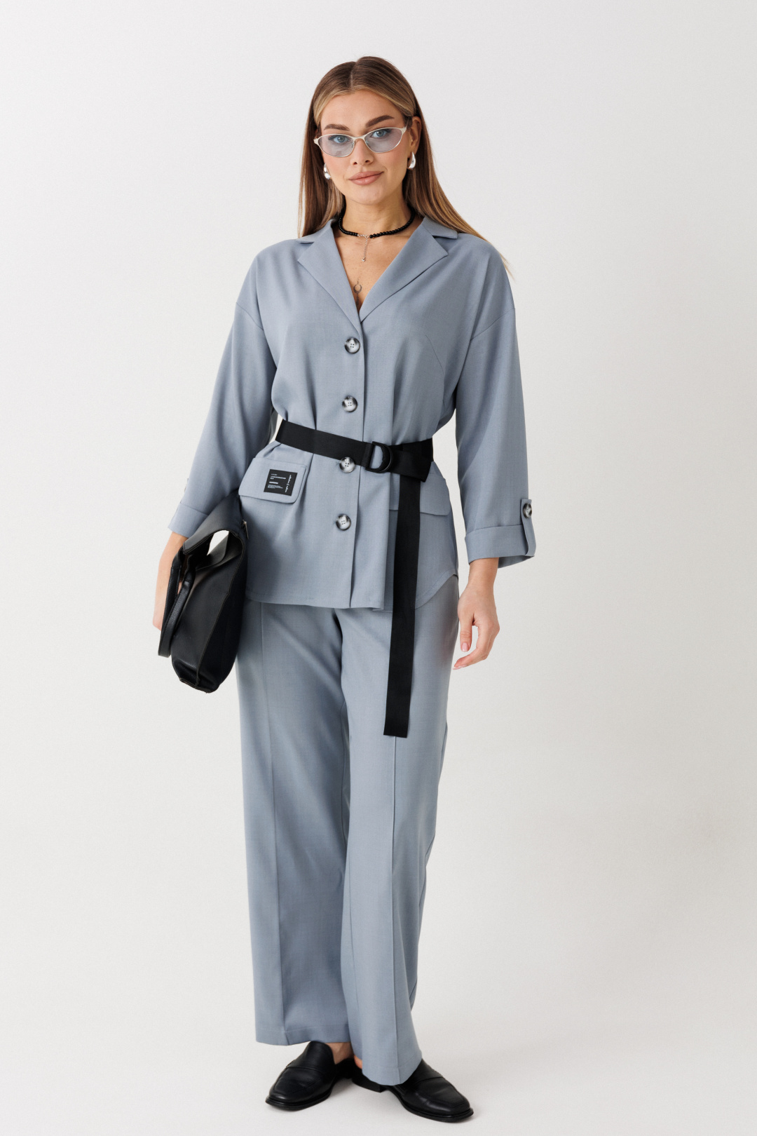 Костюм Верита 2443 серо-голубой - фото 6
