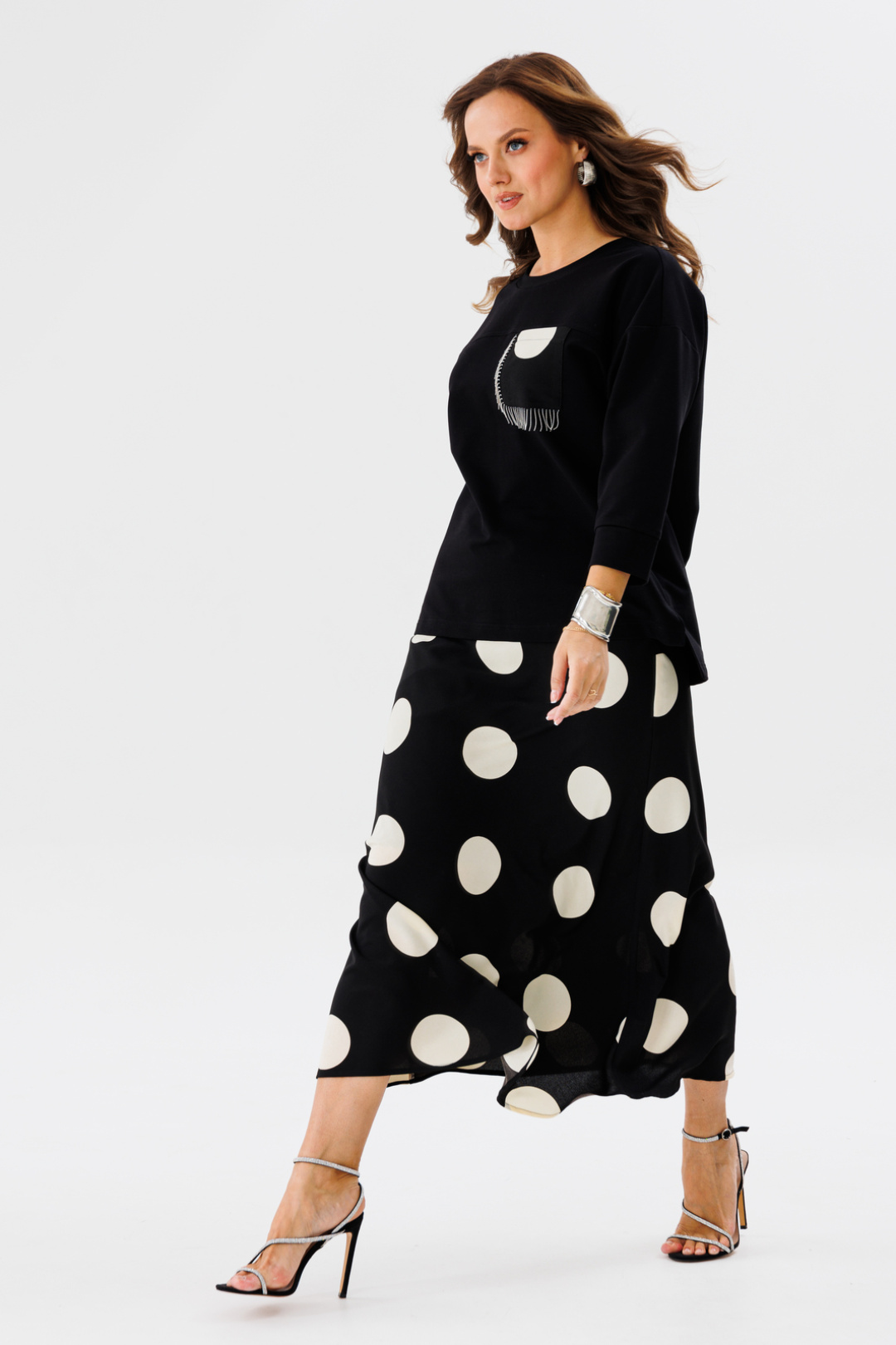 Костюм Vi oro 1137 черный, горох - фото 2