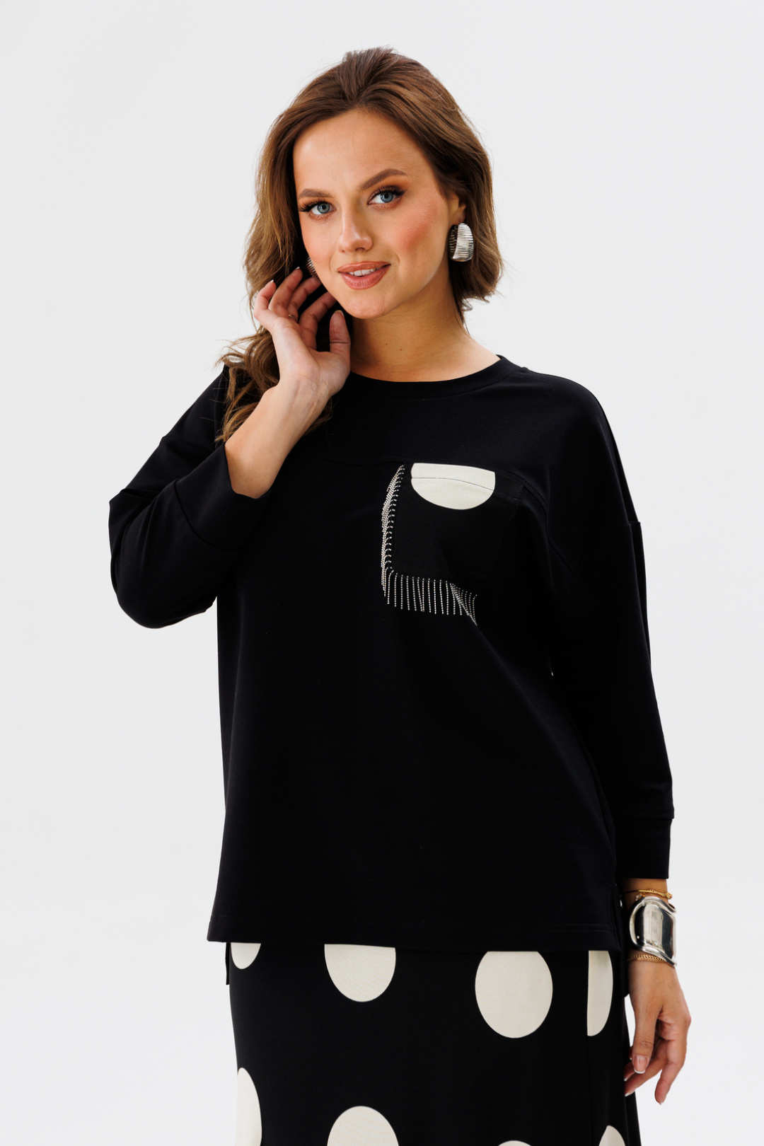 Костюм Vi oro 1137 черный, горох - фото 3