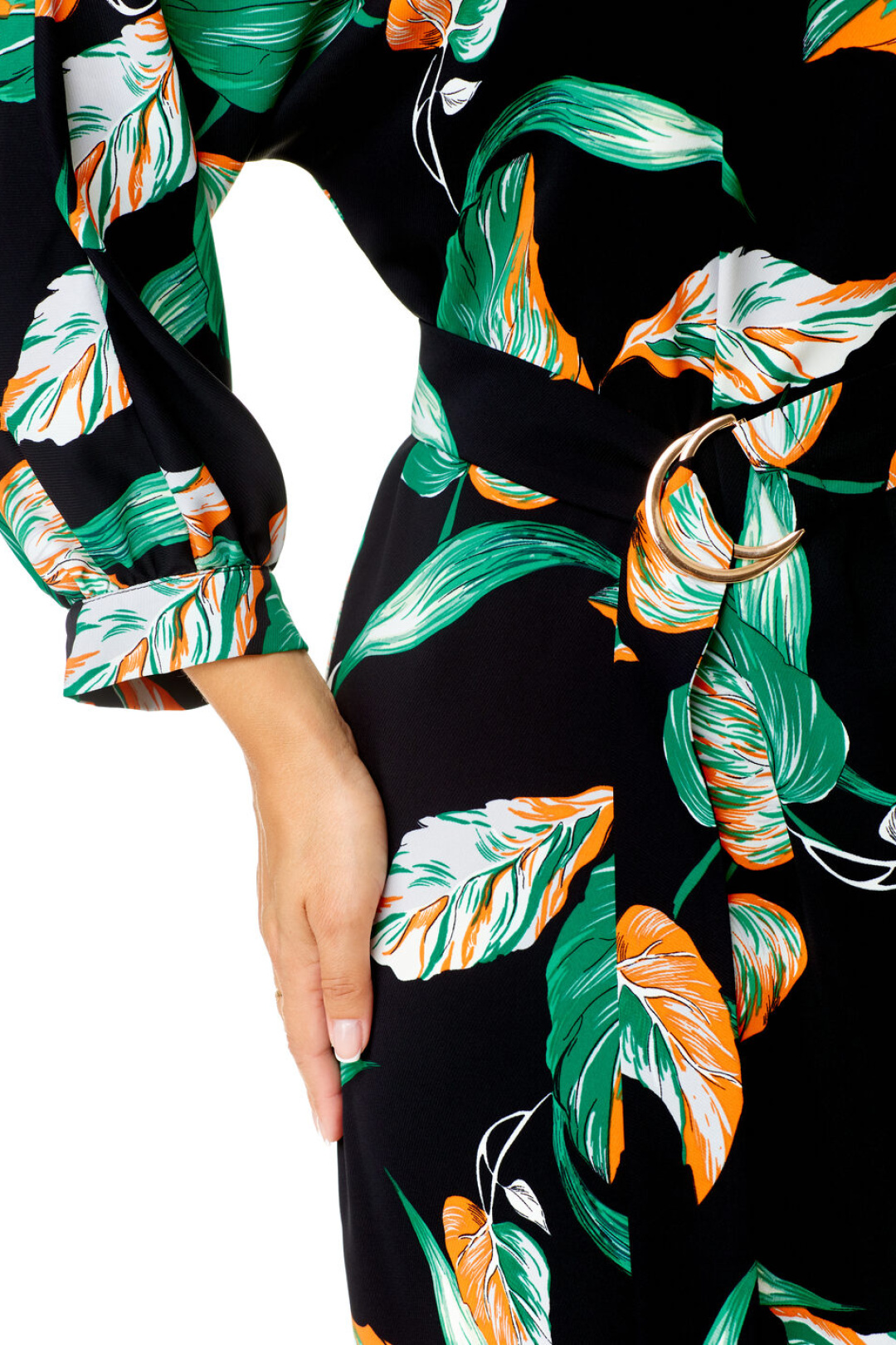 Платье Vi oro 1141 черный, листья - фото 5