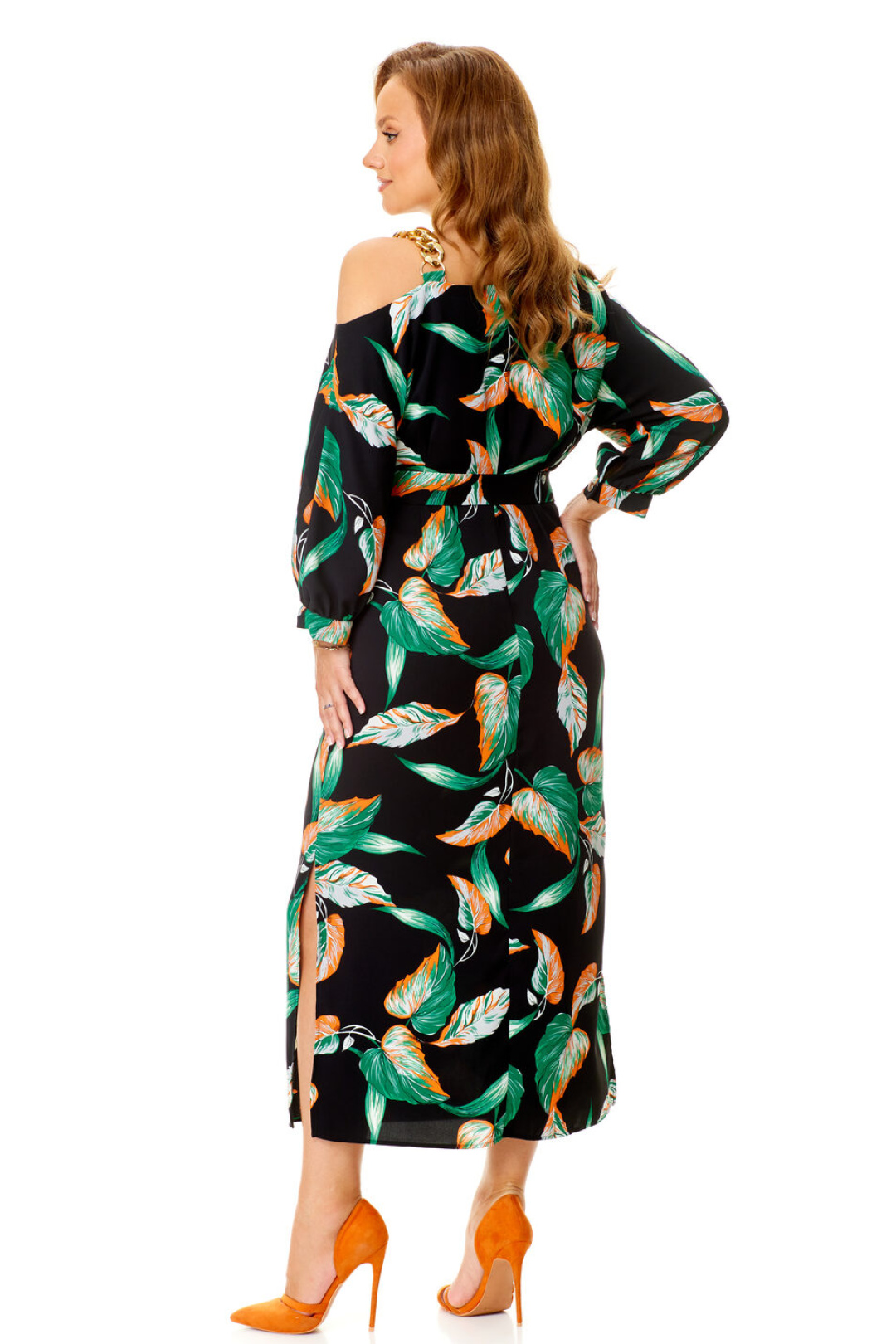 Платье Vi oro 1141 черный, листья - фото 6