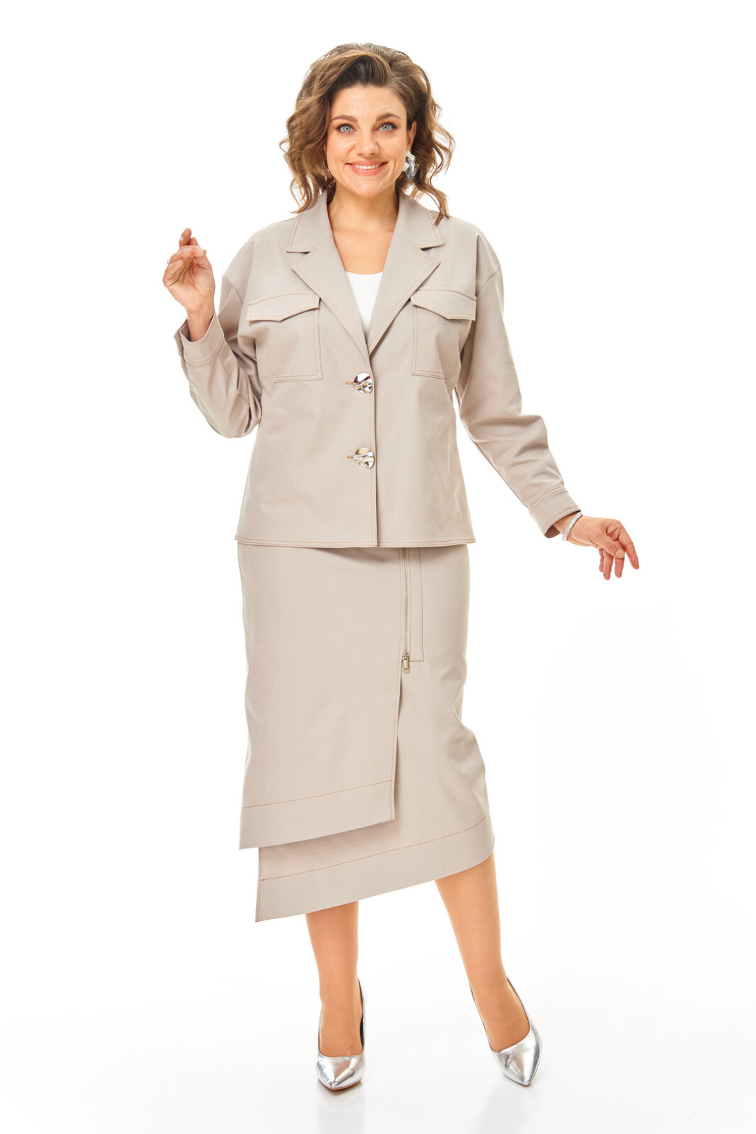 Костюм Vi oro 1245 бежевый - фото 1