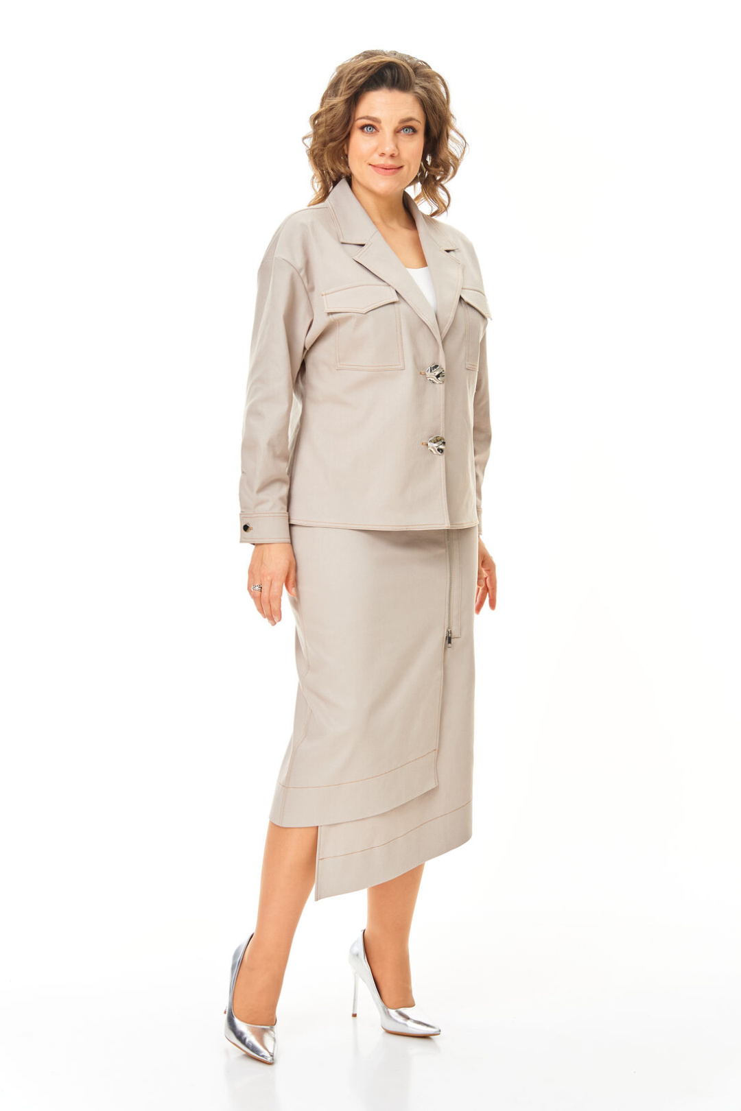 Костюм Vi oro 1245 бежевый - фото 3