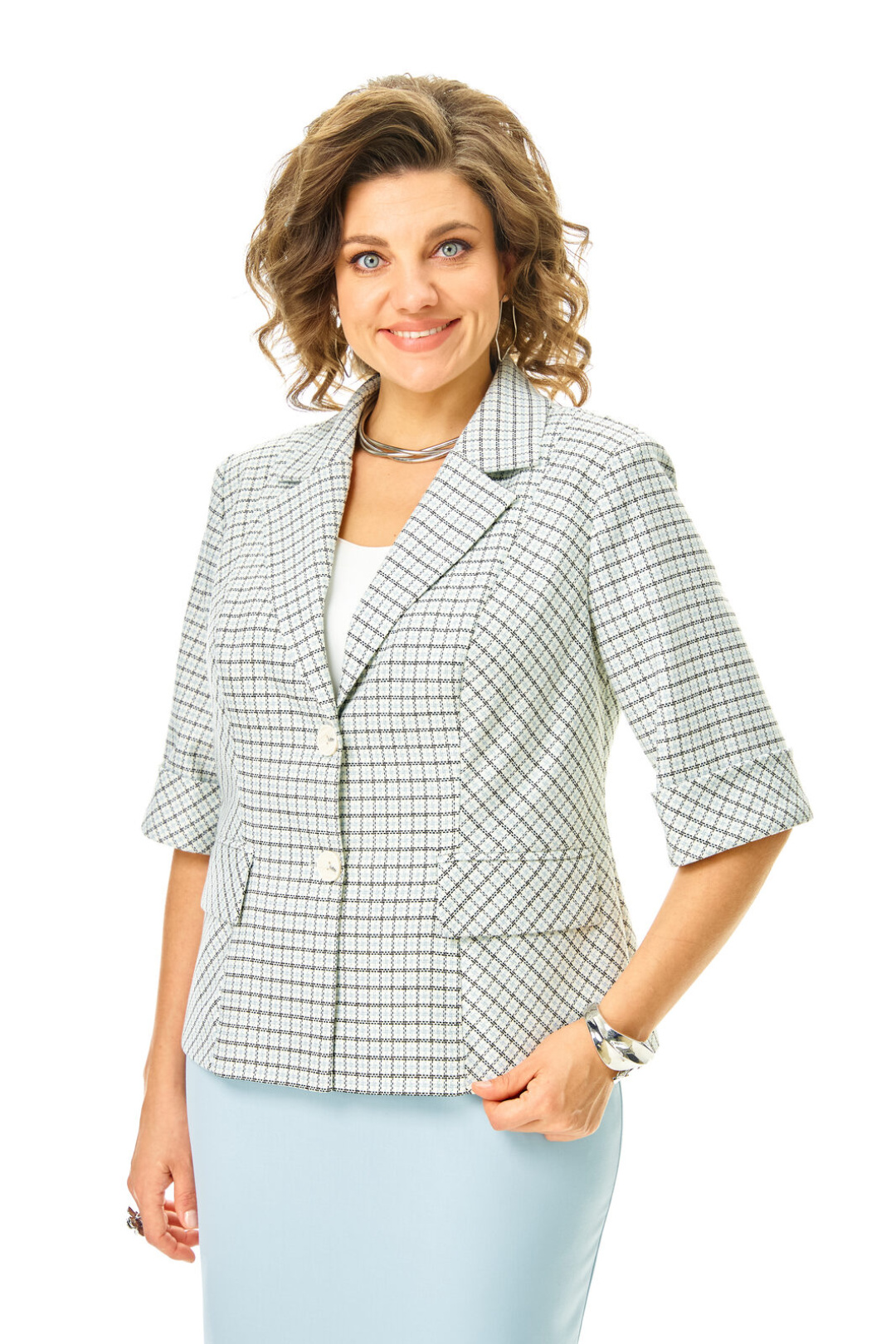 Костюм Vi oro 1247 голубой + однотон