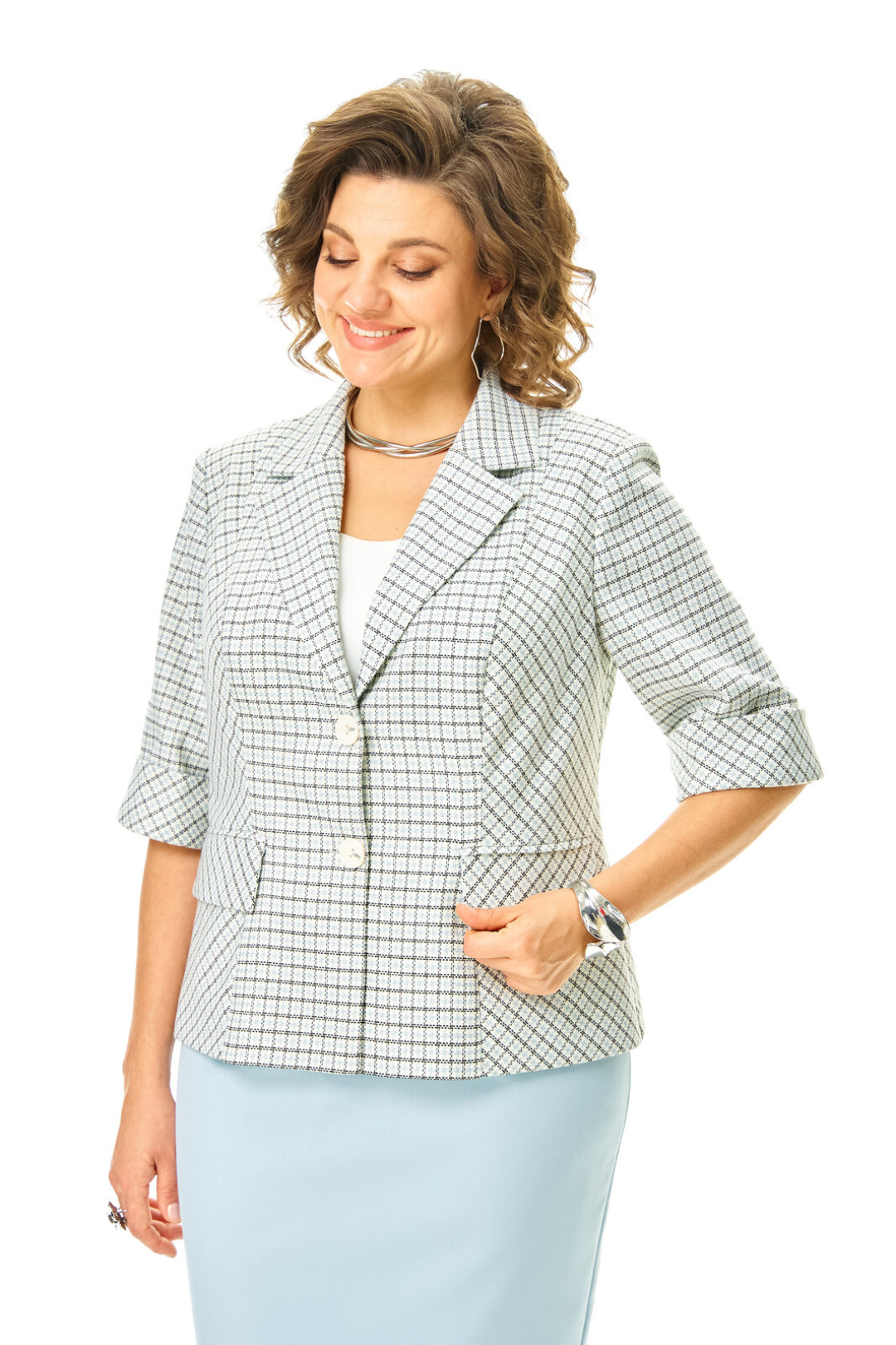 Костюм Vi oro 1247 голубой + однотон