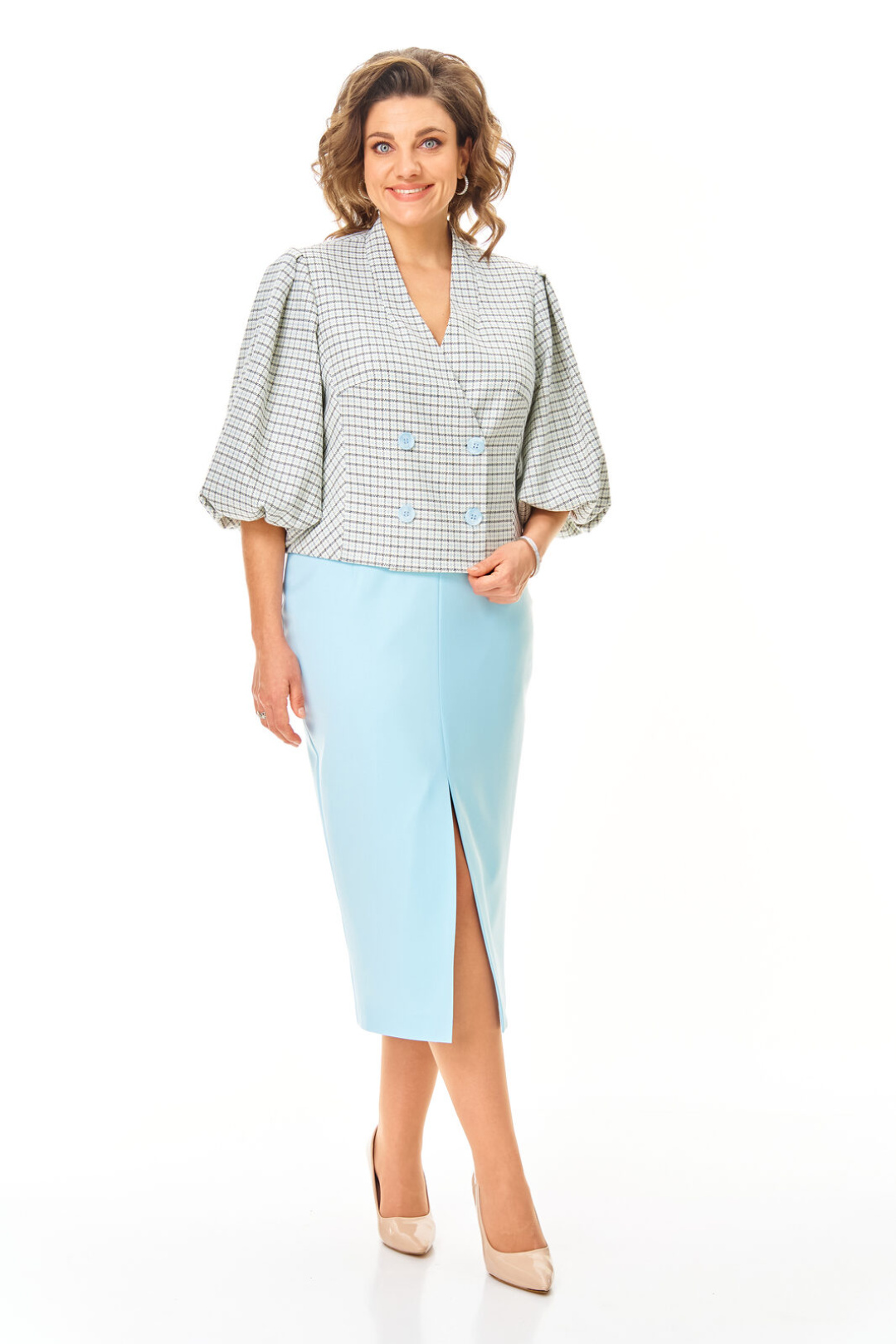 Костюм Vi oro 1248 голубой + однотон