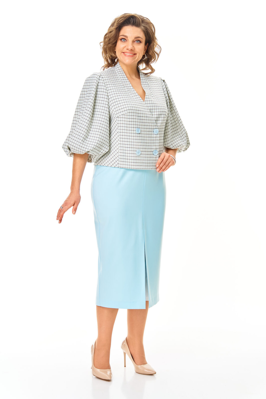 Костюм Vi oro 1248 голубой + однотон