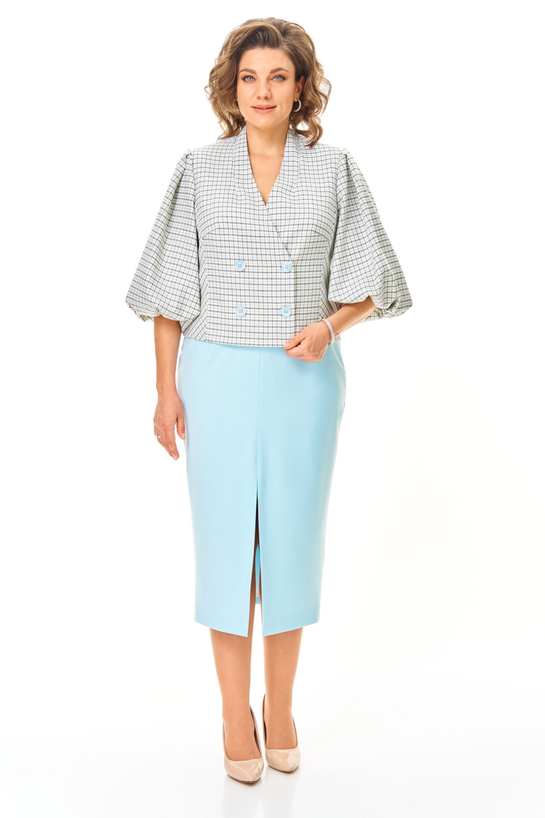 Костюм Vi oro 1248 голубой + однотон