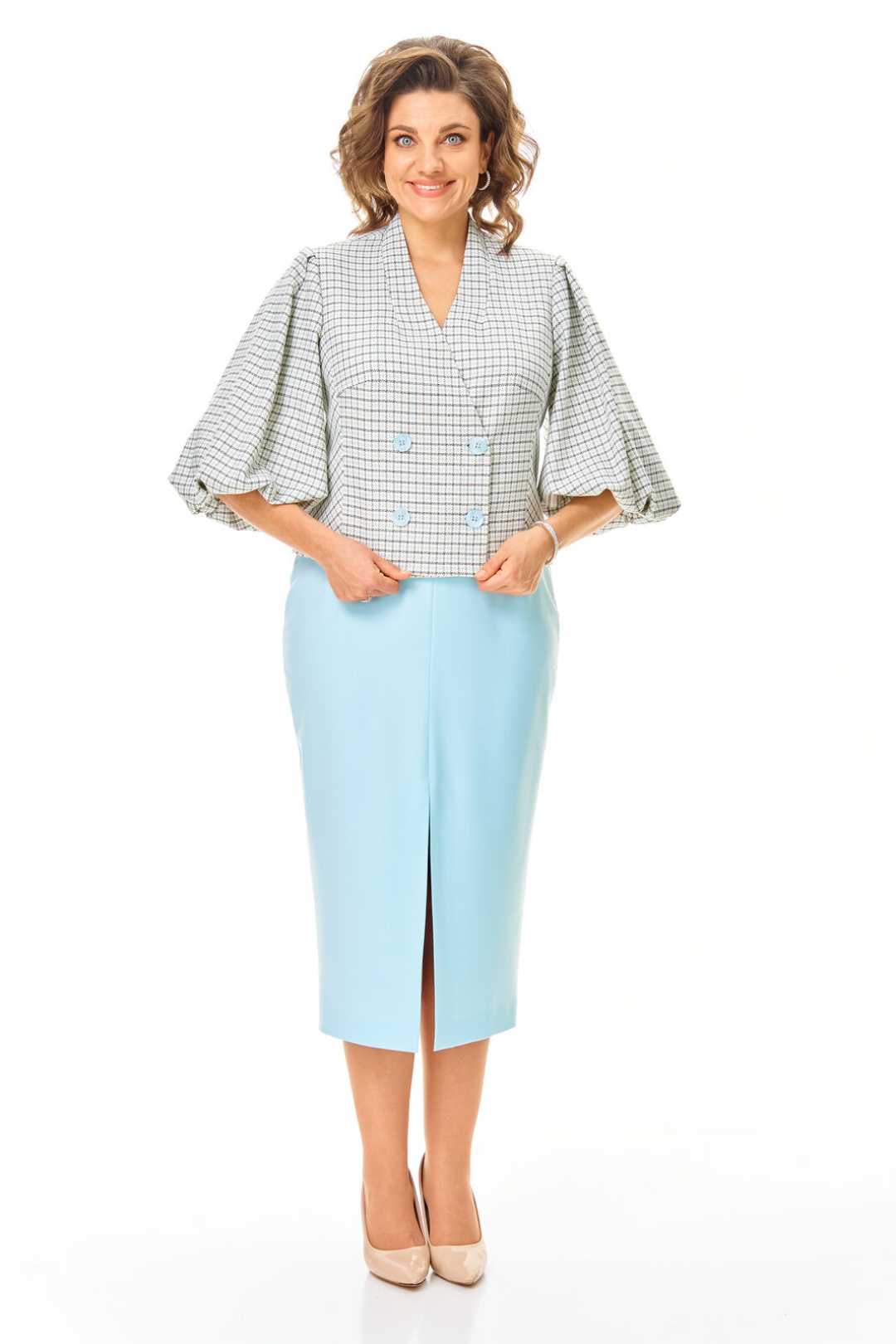 Костюм Vi oro 1248 голубой + однотон