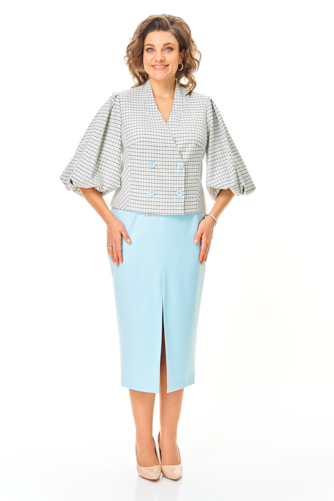 Костюм Vi oro 1248 голубой + однотон