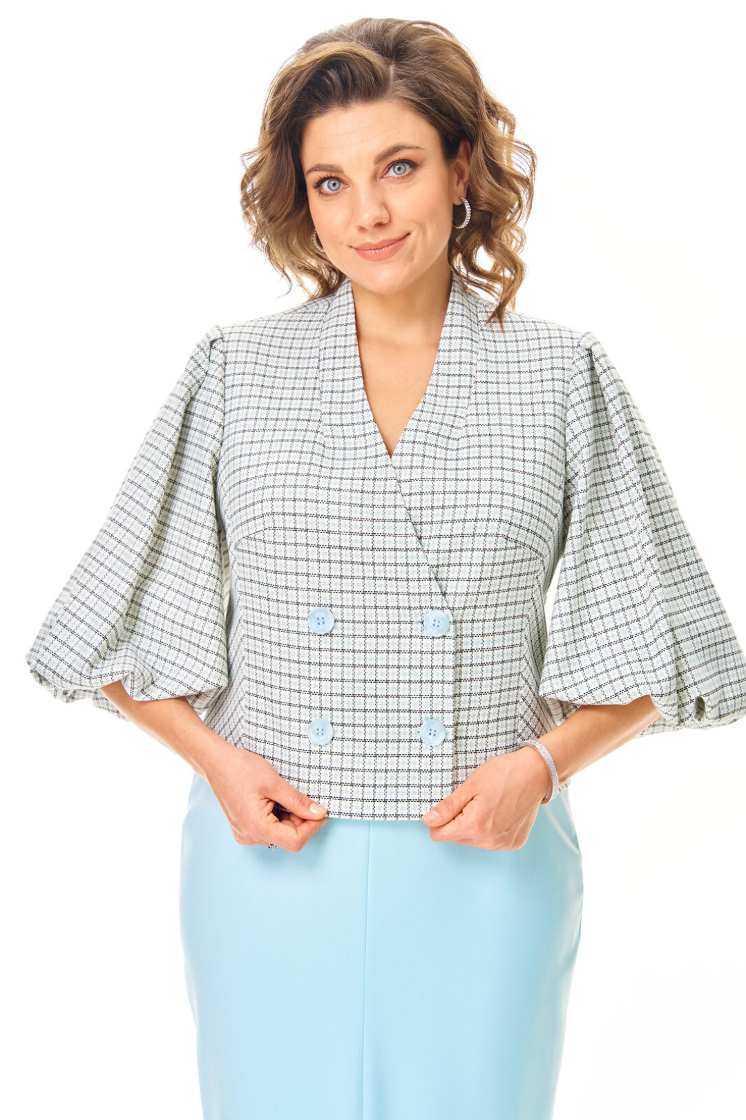 Костюм Vi oro 1248 голубой + однотон