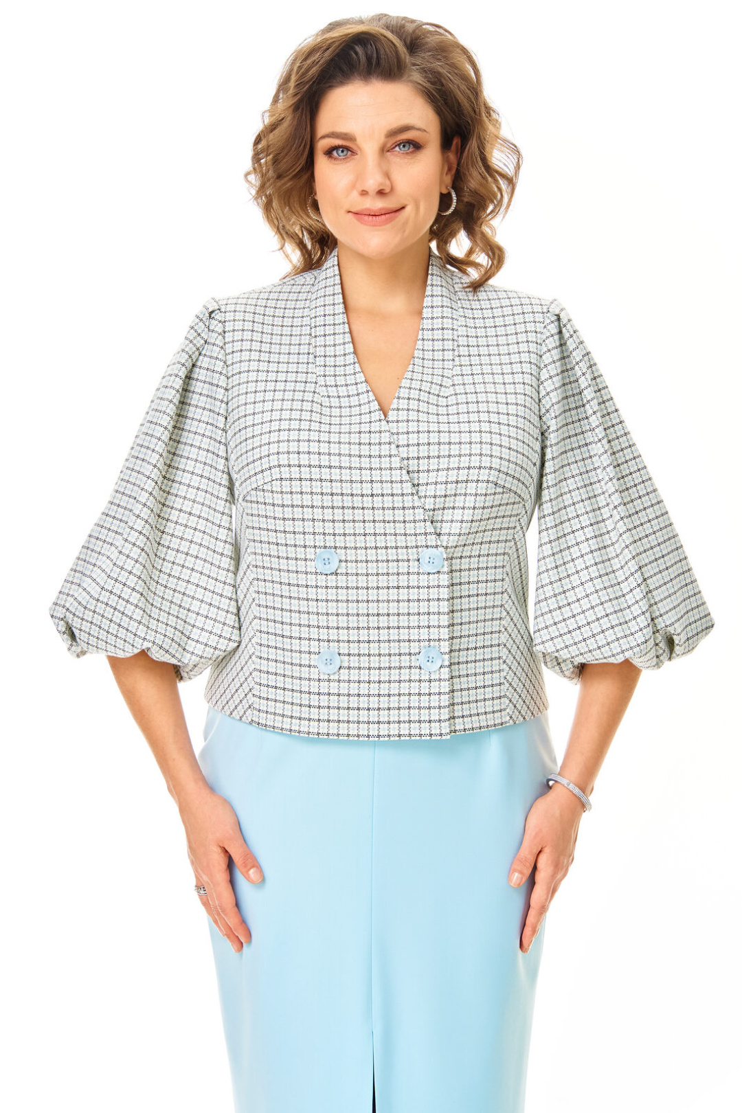 Костюм Vi oro 1248 голубой + однотон