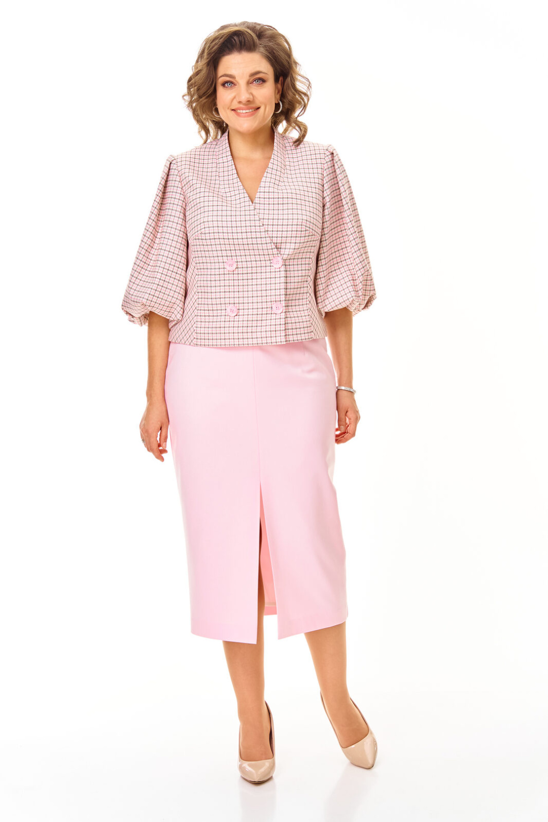 Костюм Vi oro 1248 розовый + однотон - фото 1