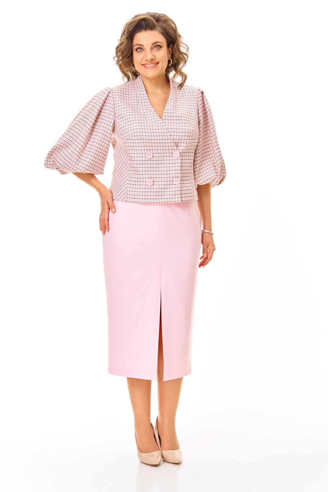 Костюм Vi oro 1248 розовый + однотон - фото 2