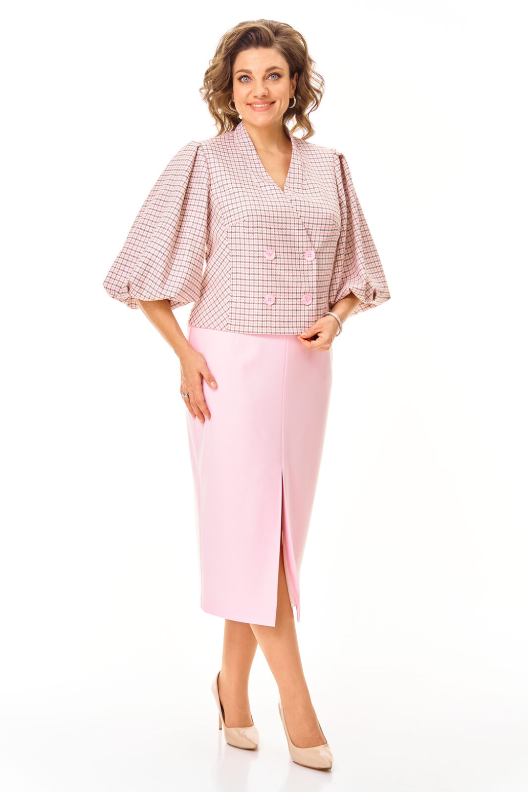 Костюм Vi oro 1248 розовый + однотон - фото 5