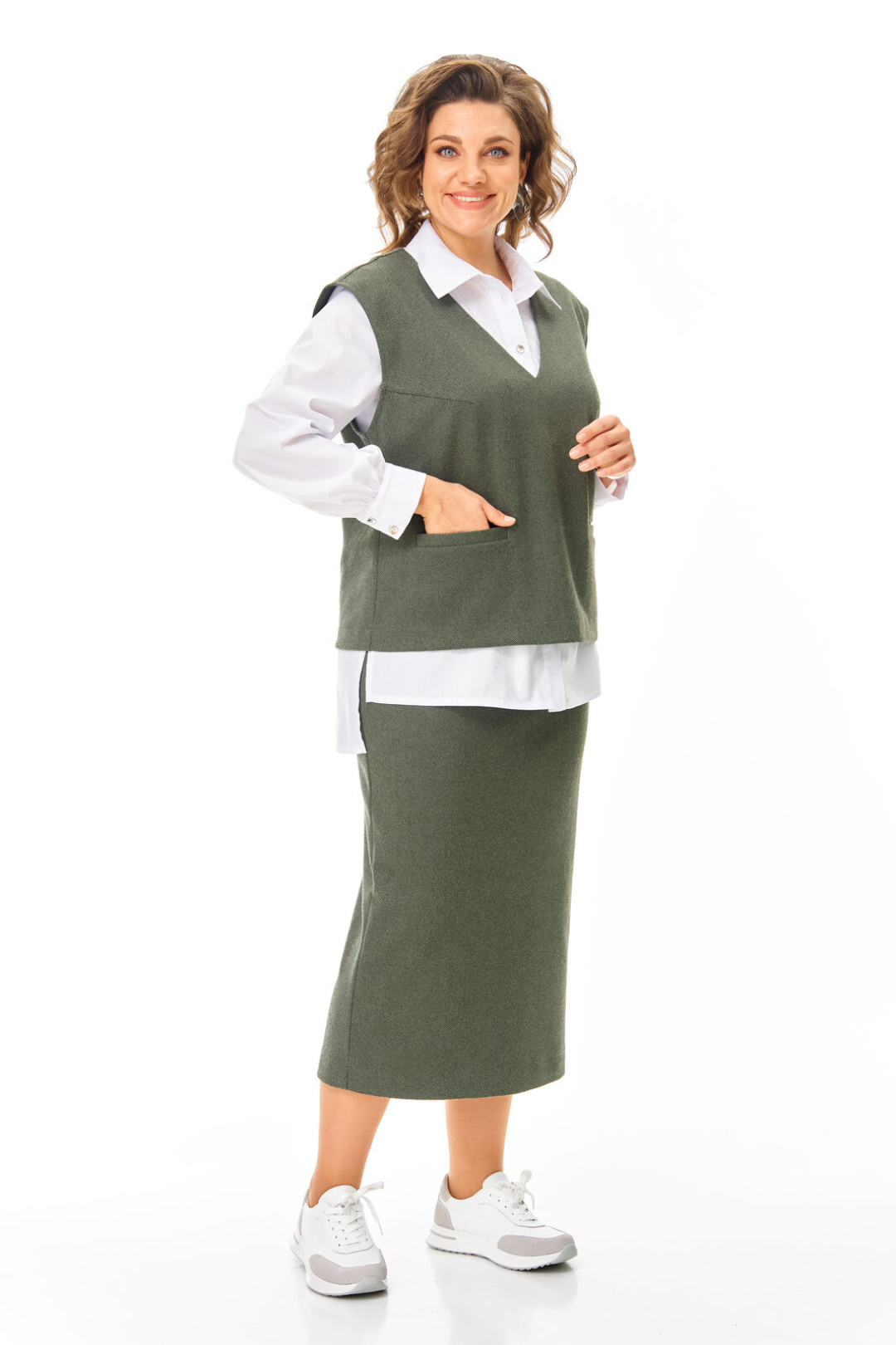 Костюм Vi oro 1249 оливка - фото 1