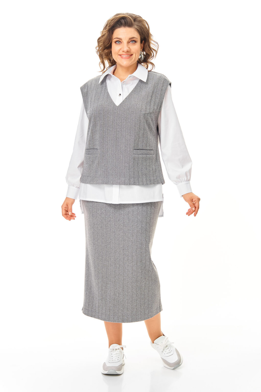 Костюм Vi oro 1249 серый - фото 1
