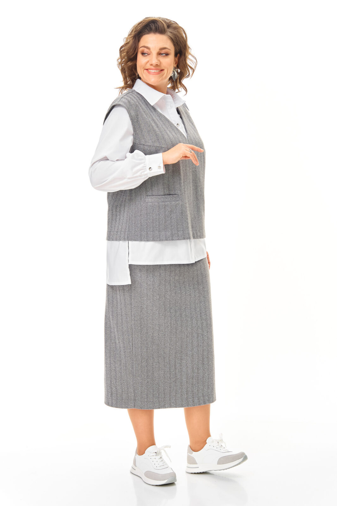 Костюм Vi oro 1249 серый - фото 3