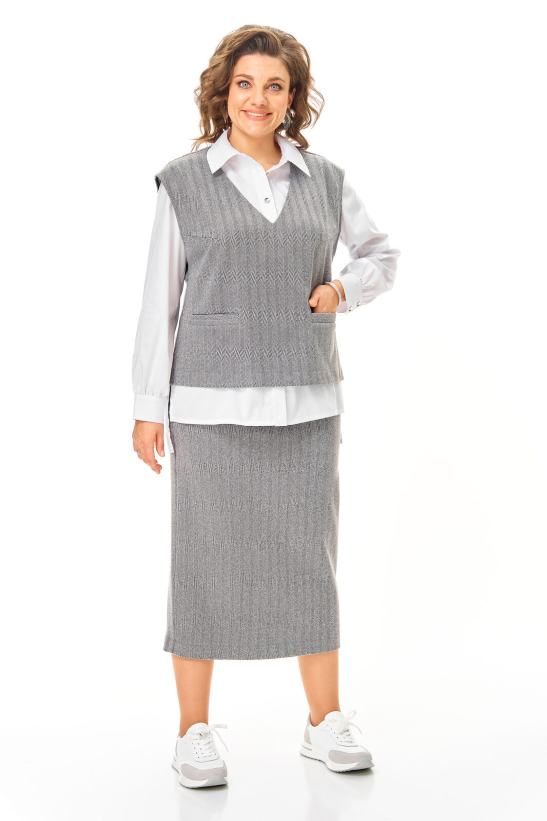 Костюм Vi oro 1249 серый - фото 6