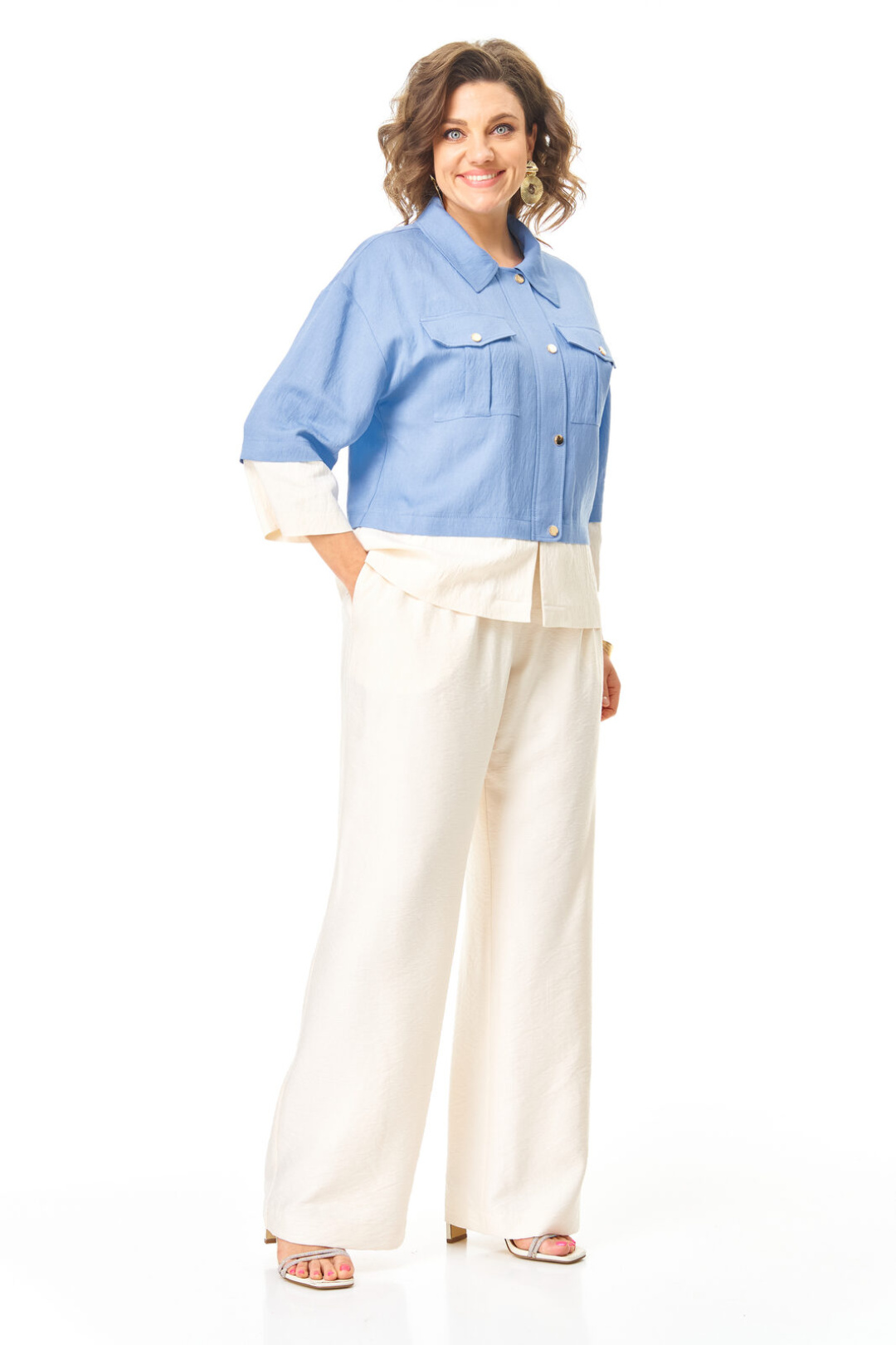 Костюм Vi oro 1251 голубой - фото 3