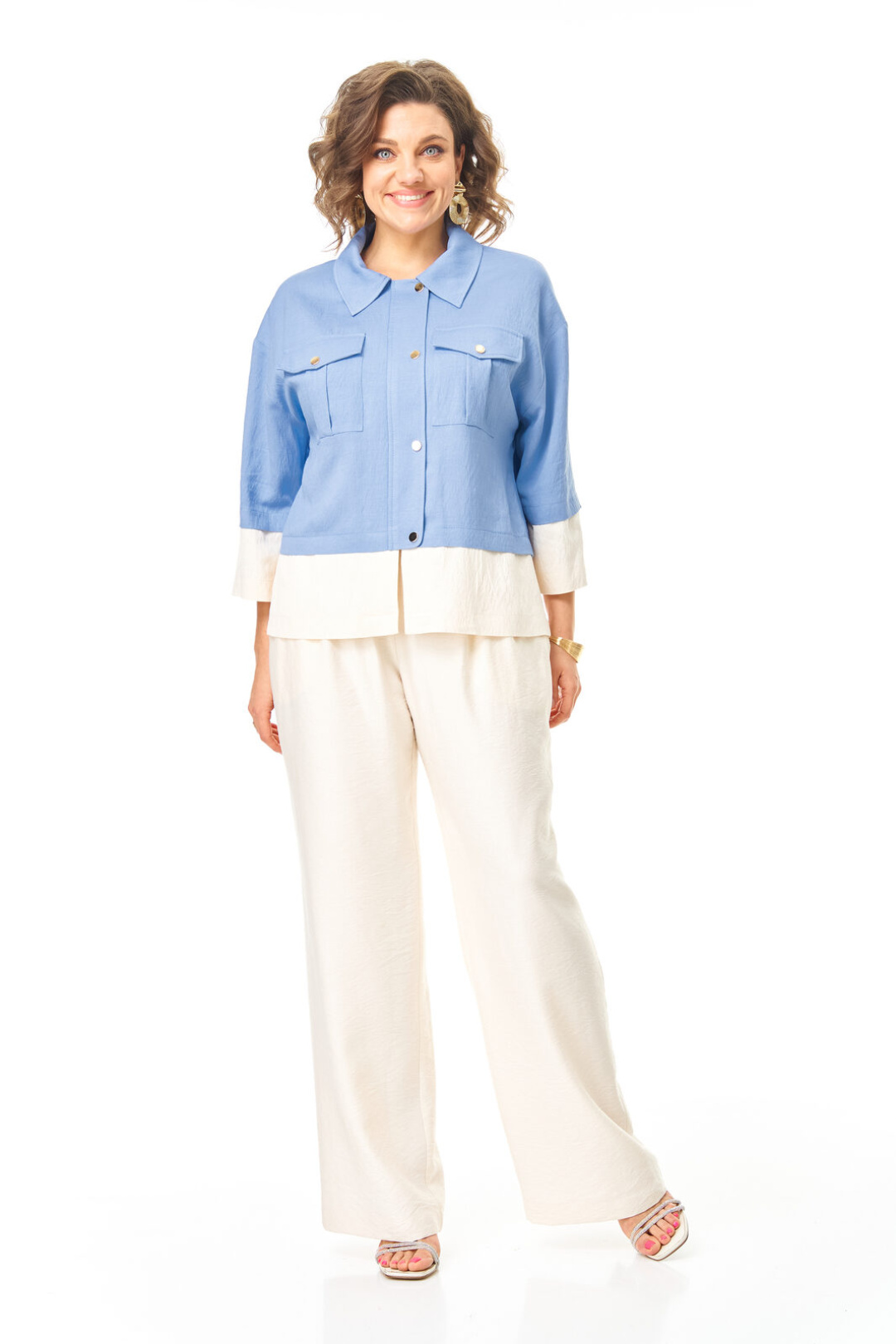 Костюм Vi oro 1251 голубой - фото 5